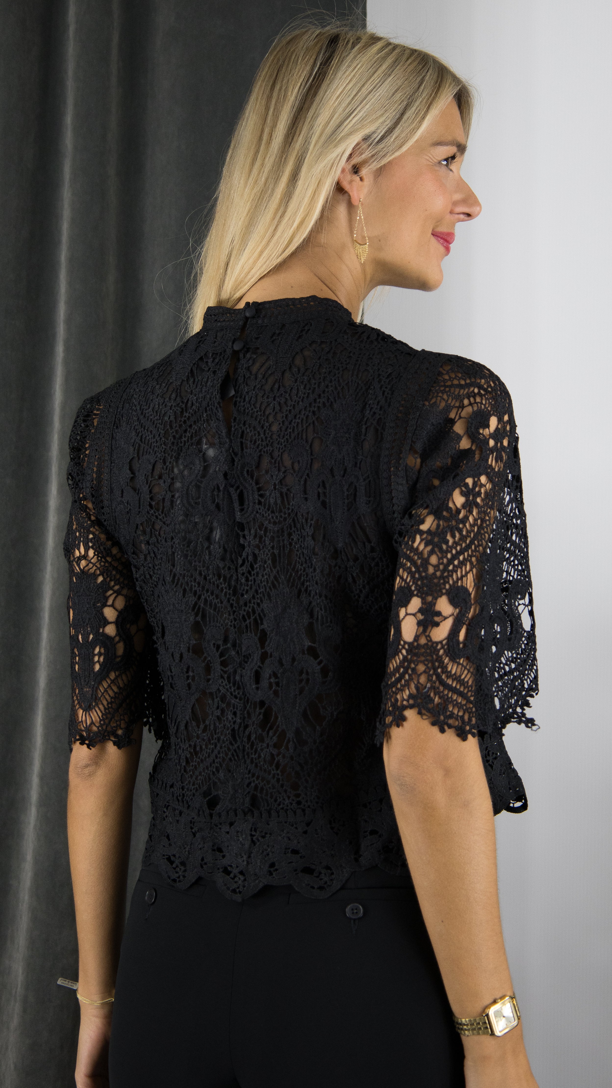 TOP EN CROCHET AJOURE BLANC CHOKLATE 80973#COLOR_NOIR