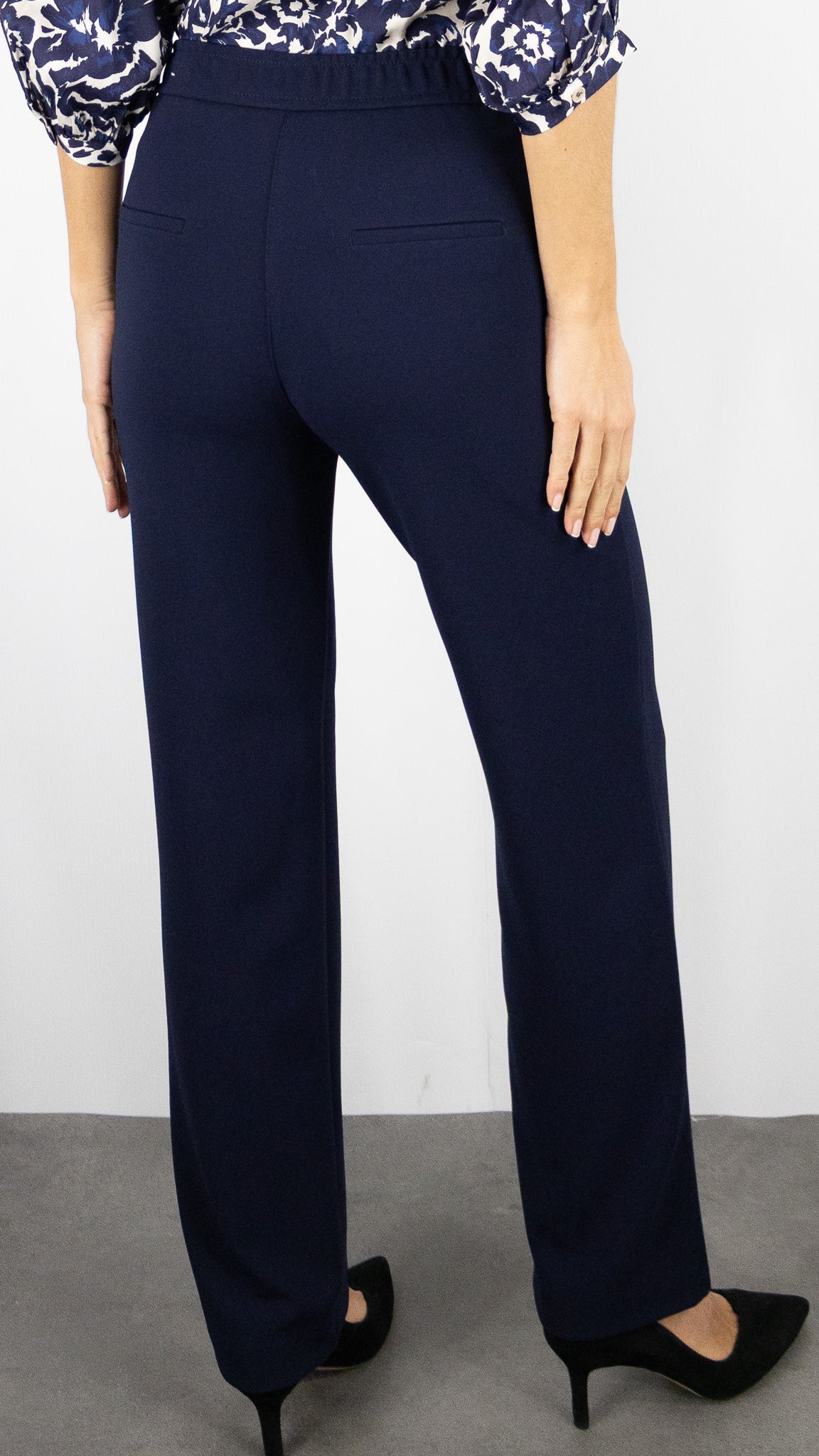 PANTALON HABILLEE TAILLE ELASTIQUE MARINE TONI 81-06/2243-30#COLOR_59/MARINE