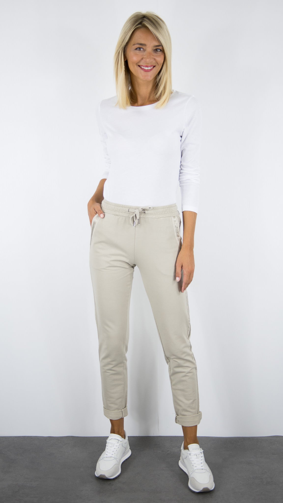 JOGGING EN COTON FEMME STUDIO PARISIEN 822739#COLOR_BEIGE