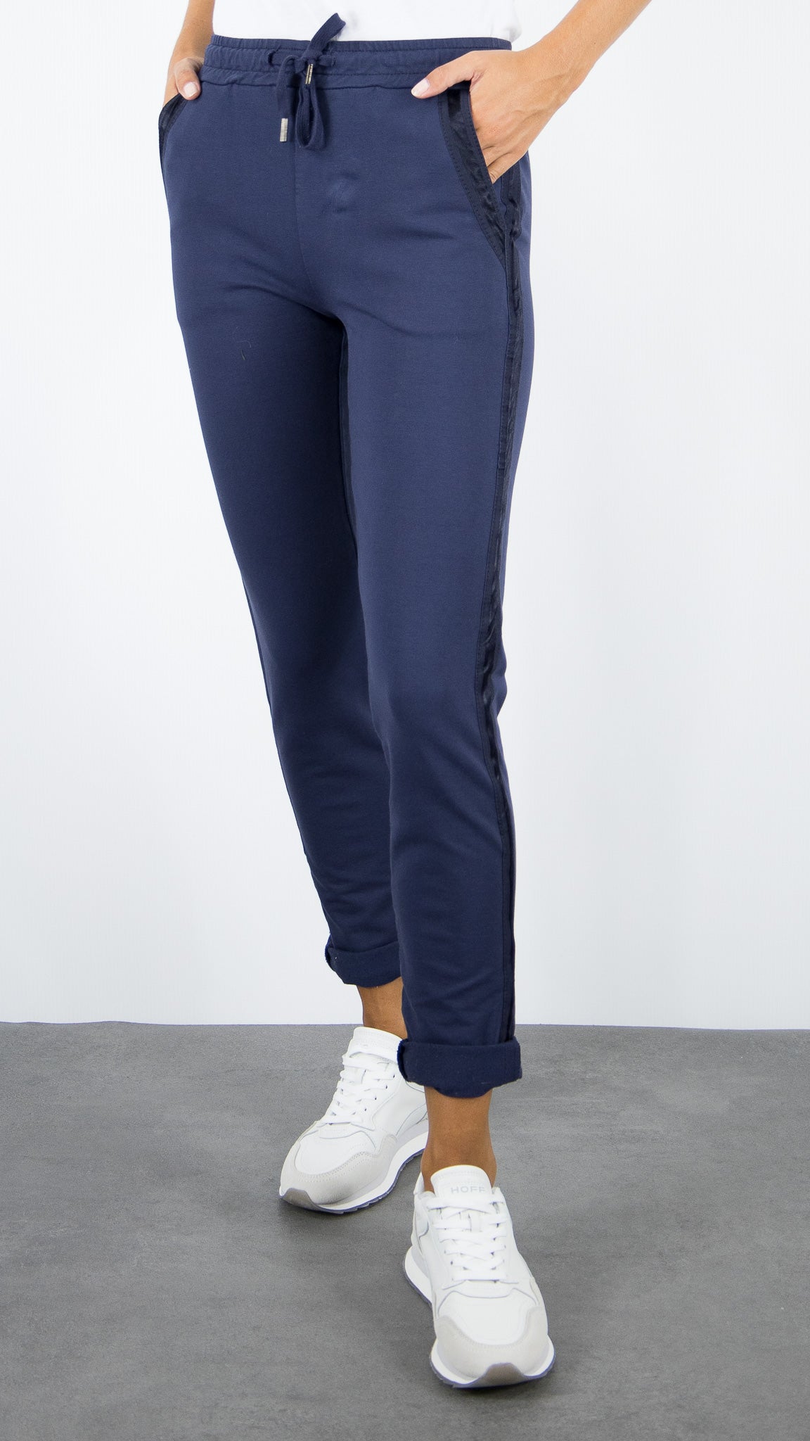 JOGGING EN COTON FEMME STUDIO PARISIEN 822739#COLOR_BLU SCURO