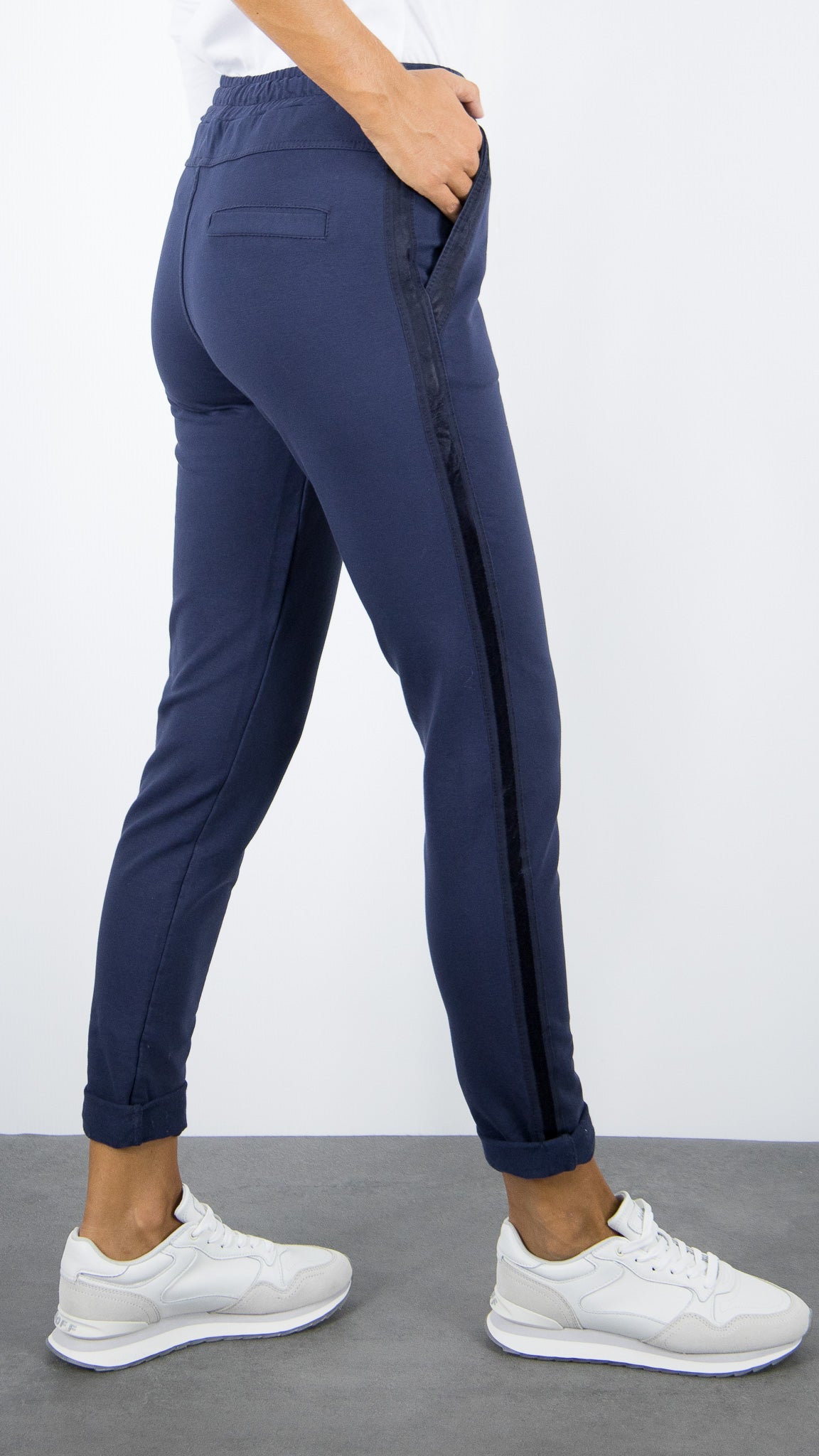 JOGGING EN COTON FEMME STUDIO PARISIEN 822739#COLOR_BLU SCURO