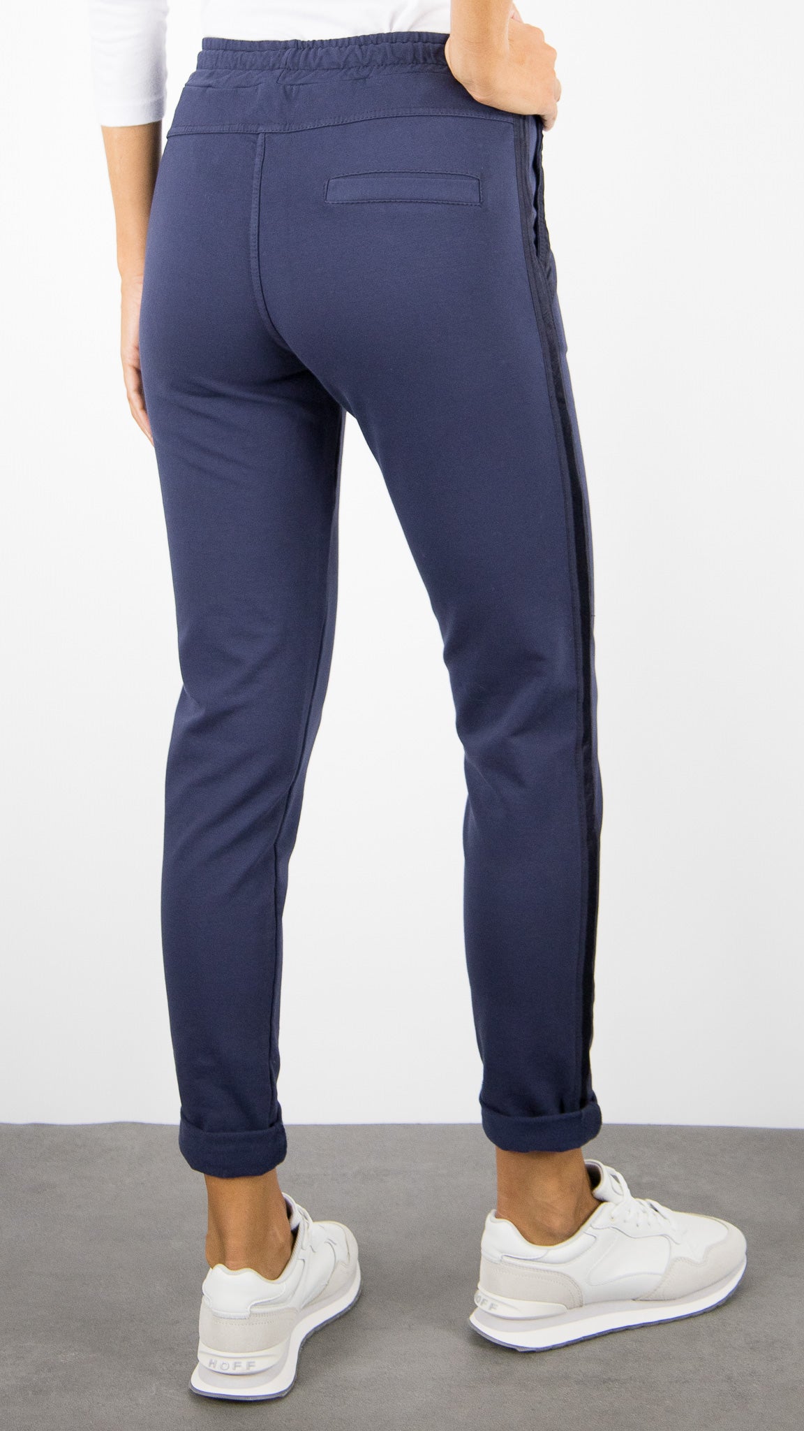 JOGGING EN COTON FEMME STUDIO PARISIEN 822739#COLOR_BLU SCURO