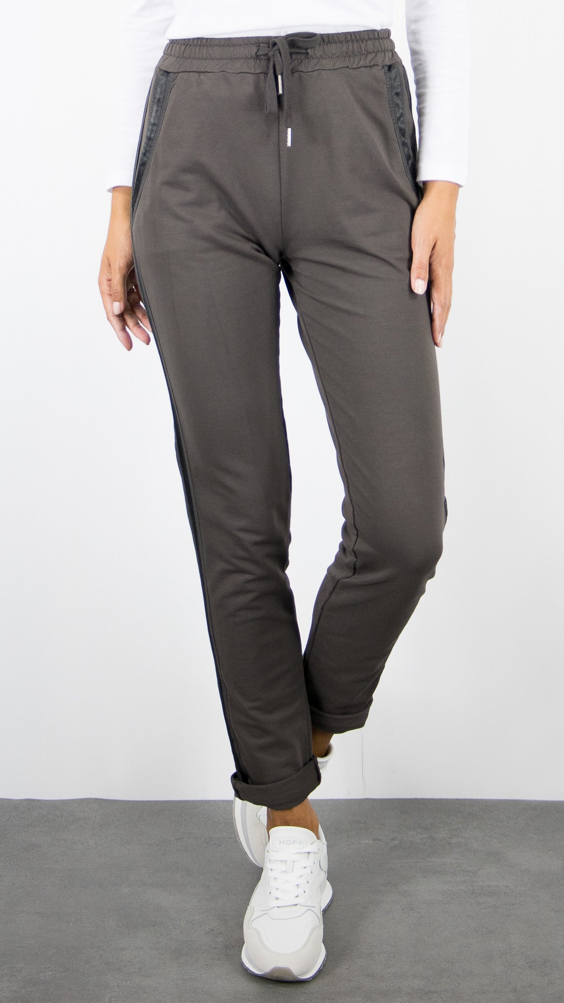 JOGGING EN COTON FEMME STUDIO PARISIEN 822739#COLOR_CHOCO