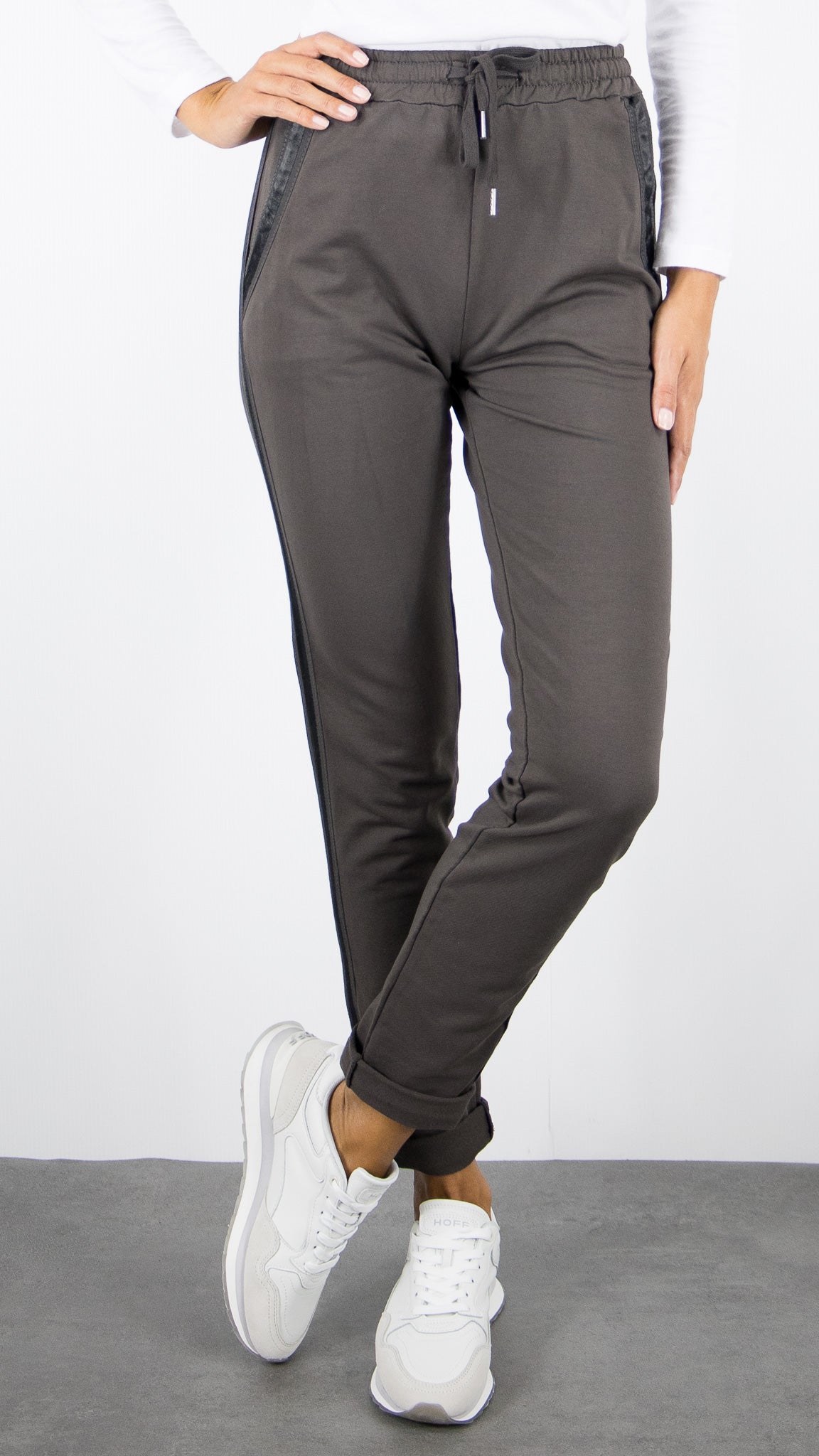 JOGGING EN COTON FEMME STUDIO PARISIEN 822739#COLOR_CHOCO