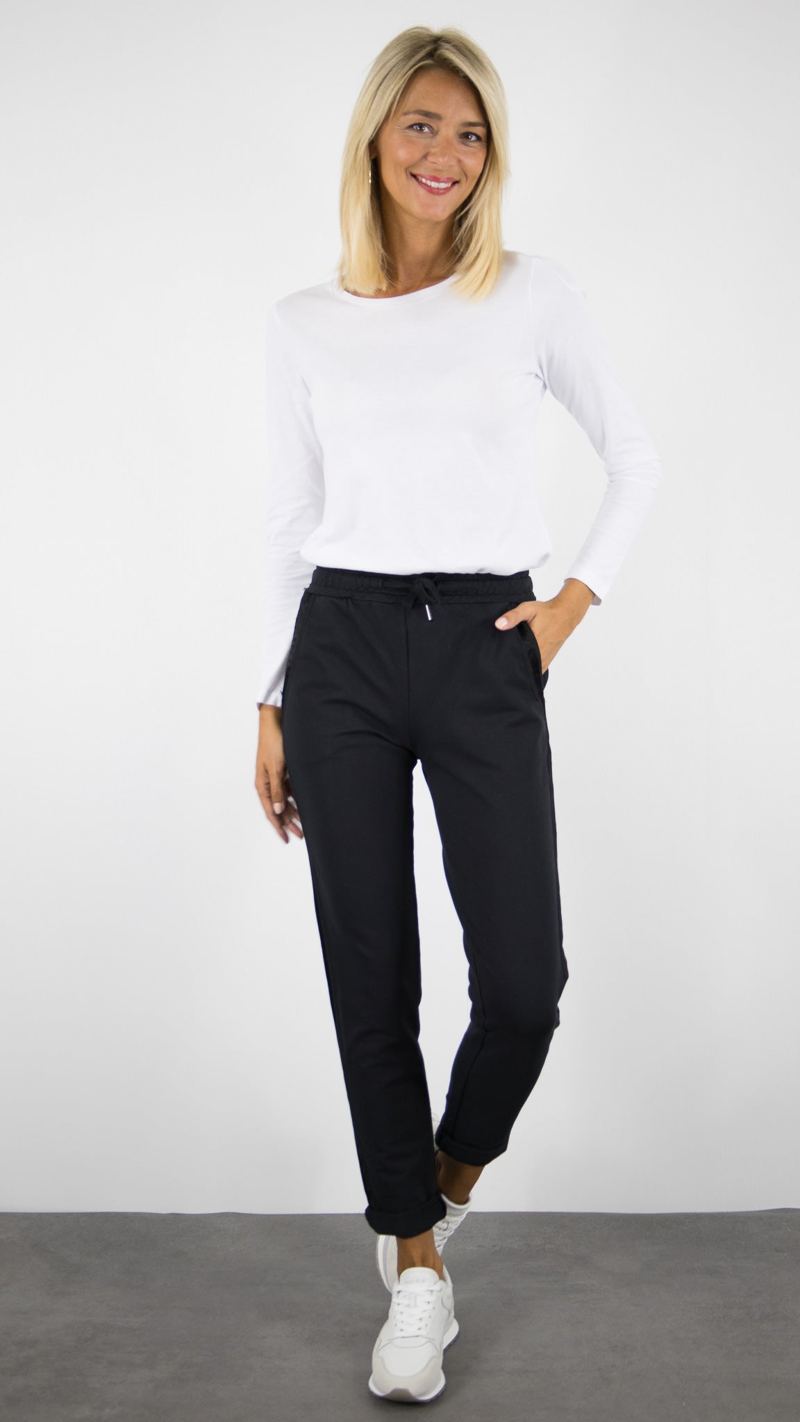 JOGGING EN COTON FEMME STUDIO PARISIEN 822739#COLOR_NOIR