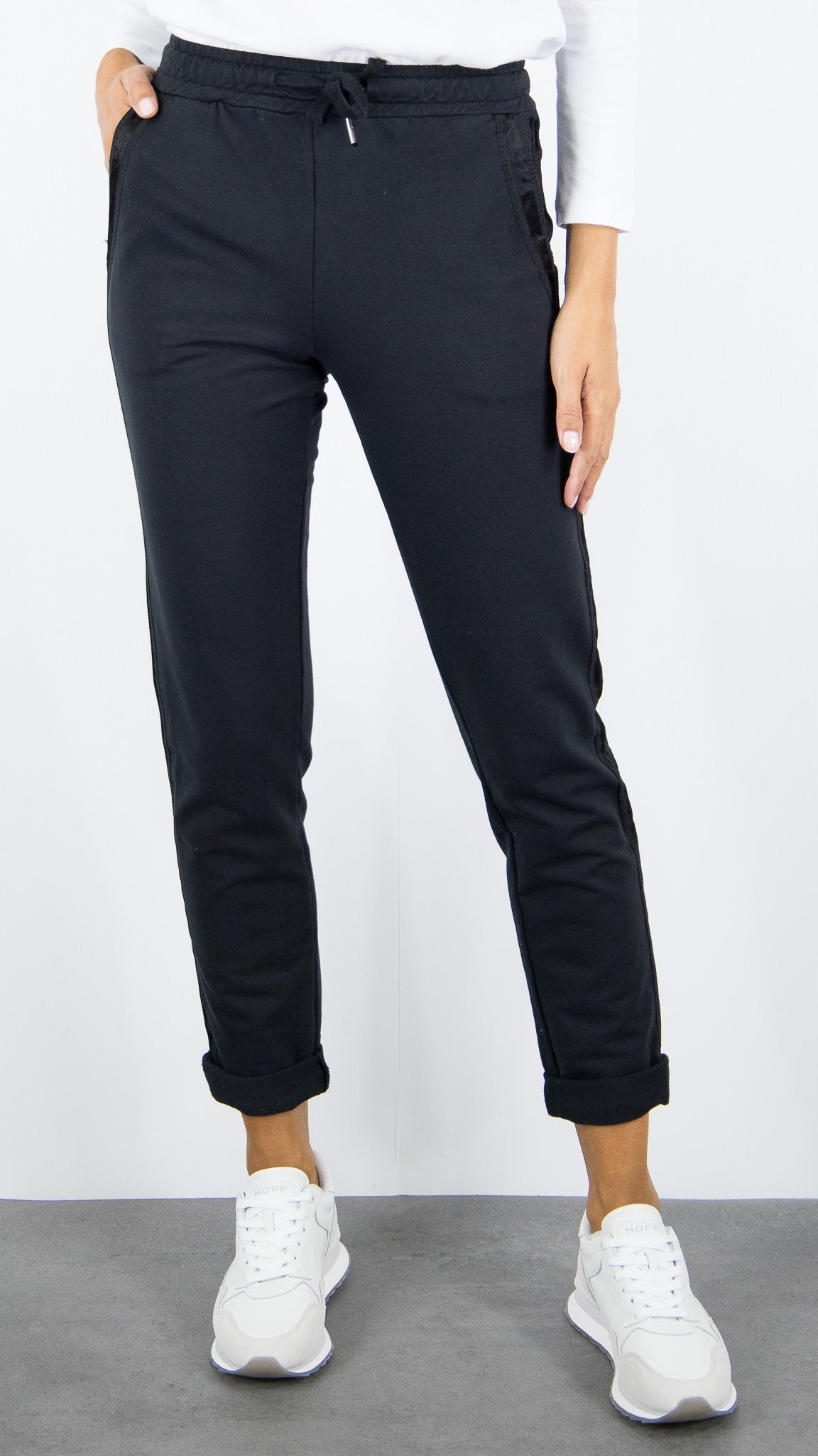 JOGGING EN COTON FEMME STUDIO PARISIEN 822739#COLOR_NOIR