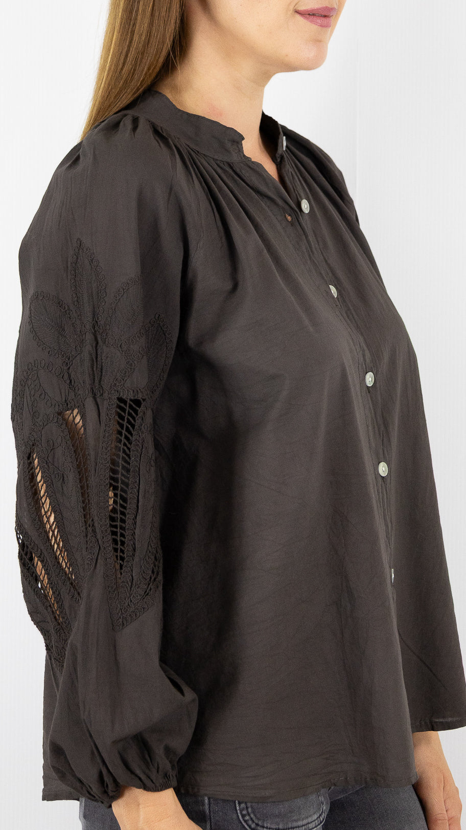 CHEMISE EVASEE BRODEE ANDROMEDE 829753#COLOR_CHOCO