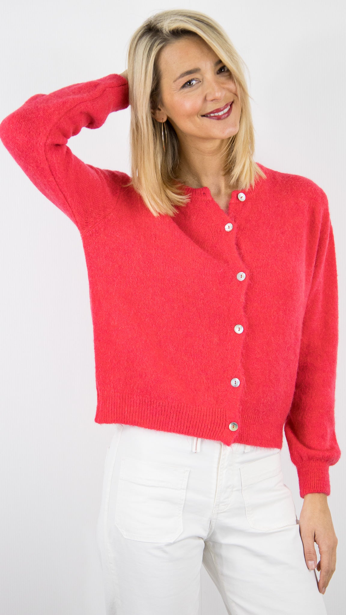 GILET EN ALPAGA ROUGE YCOO 8436