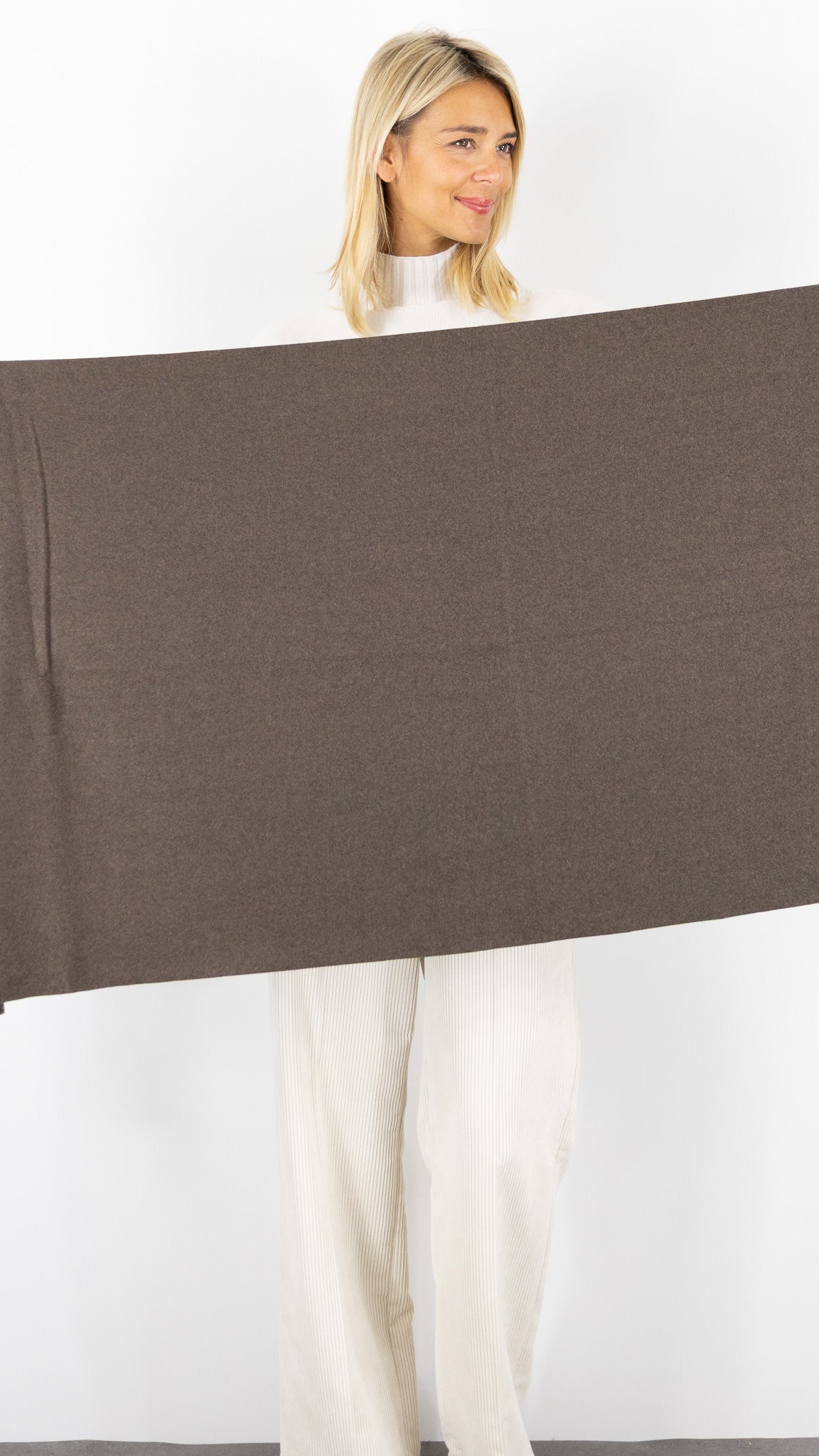 ECHARPE CACHEMIRE À FRANGES 900180 VOUS#color_CHOCO