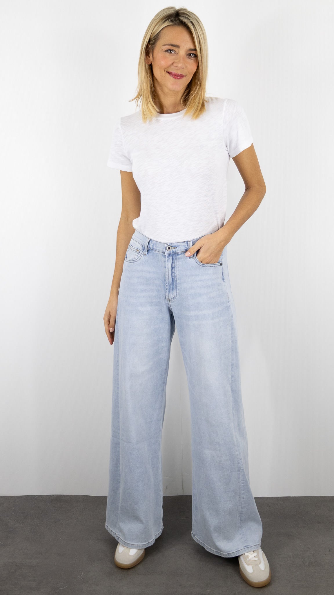 JEAN LARGE TAILLE MI HAUTE STUDIO PARISIEN 9211 BLEU