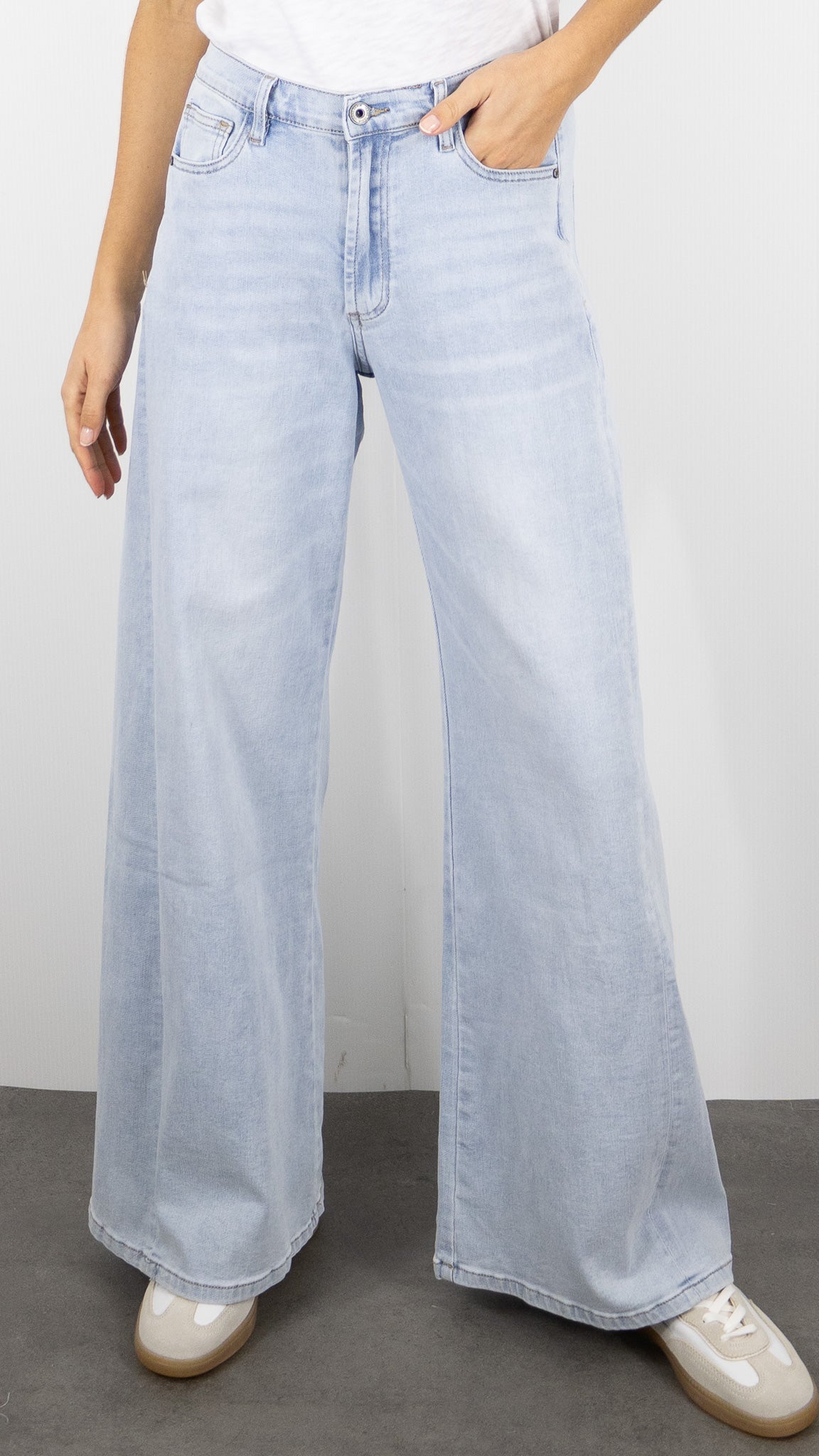 JEAN LARGE TAILLE MI HAUTE STUDIO PARISIEN 9211 BLEU