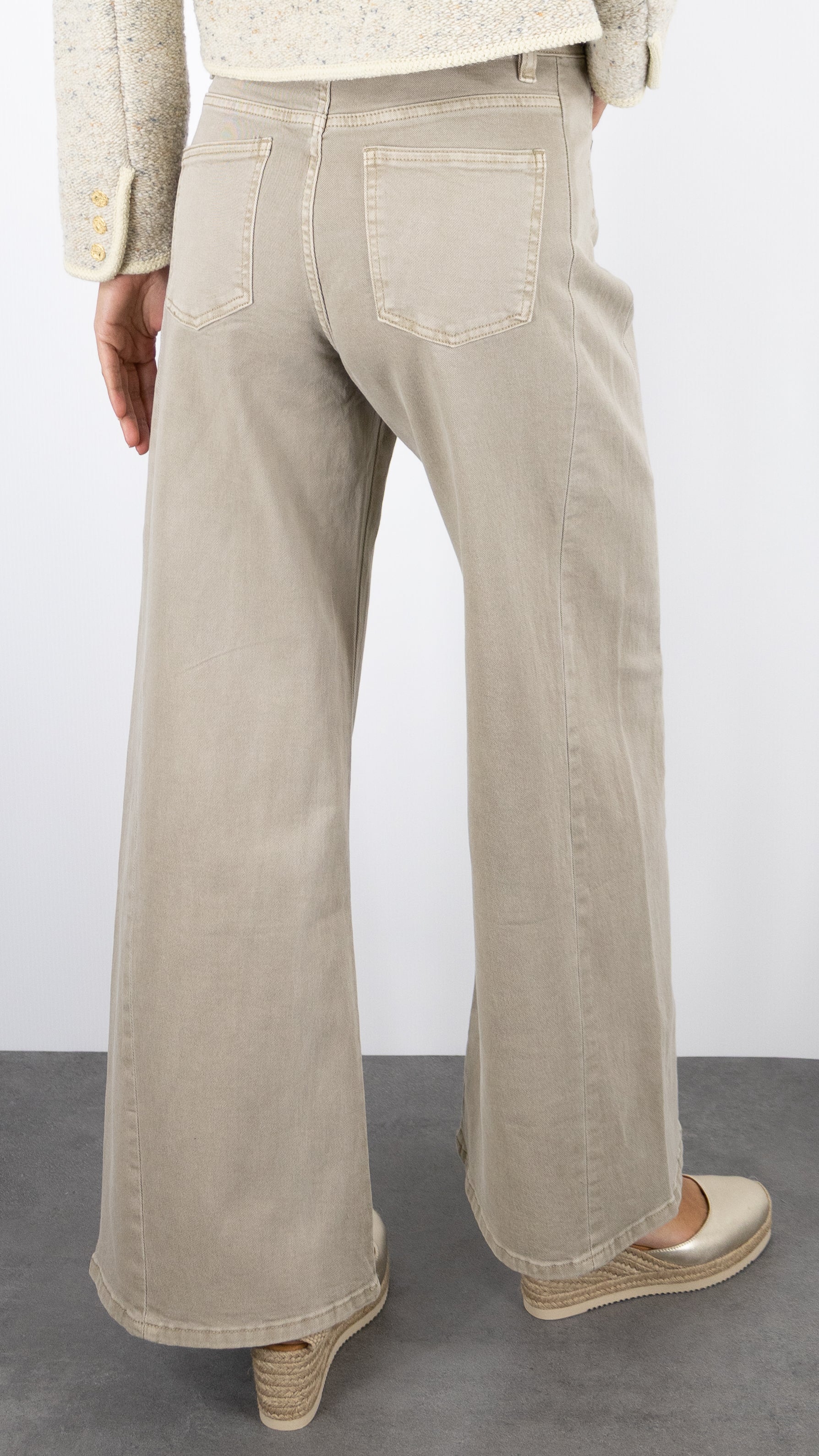 JEANS GABARDINE LARGE BEIGE STUDIO PARISIEN 9240#color_beige