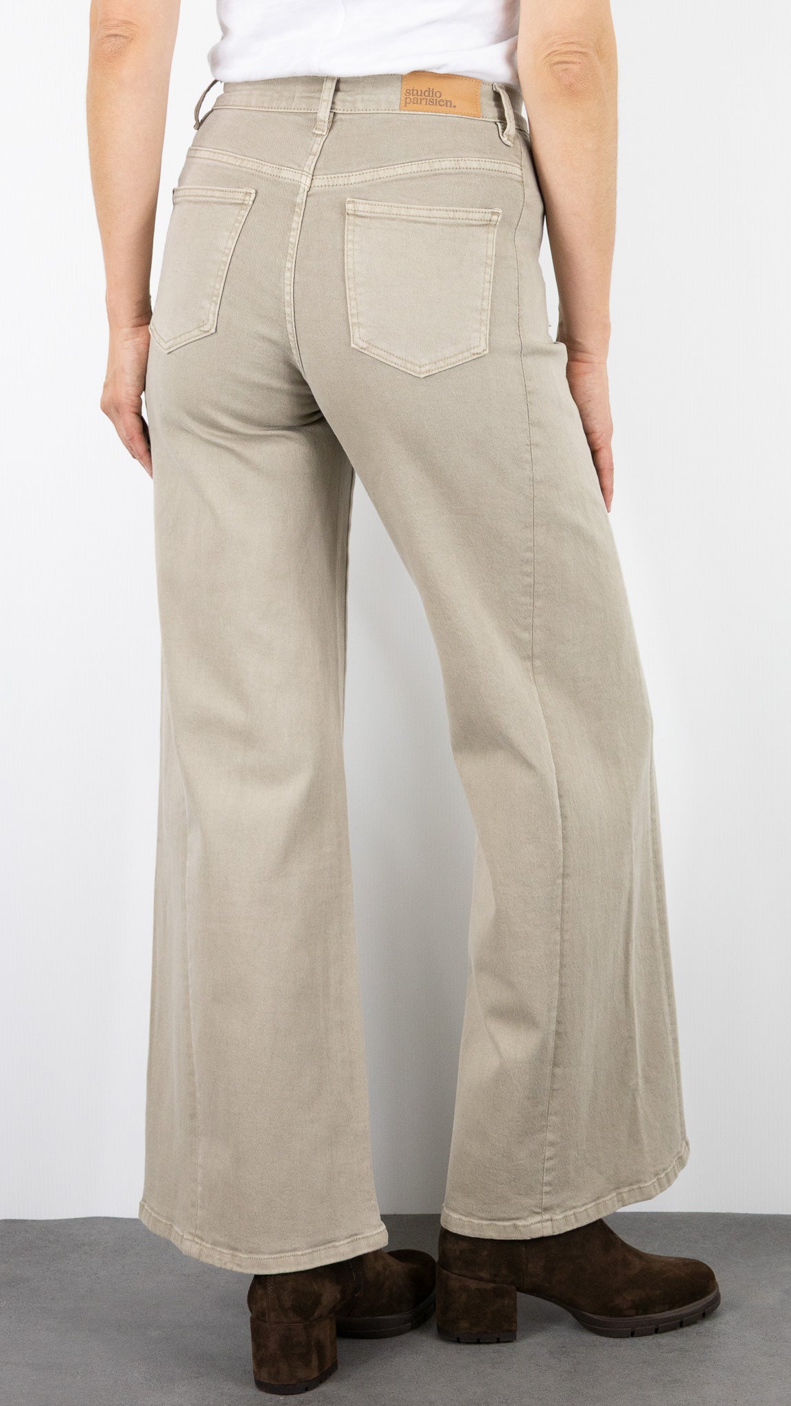 JEANS GABARDINE POUR FEMME STUDIO PARISIEN 9240#COLOR_FANGO