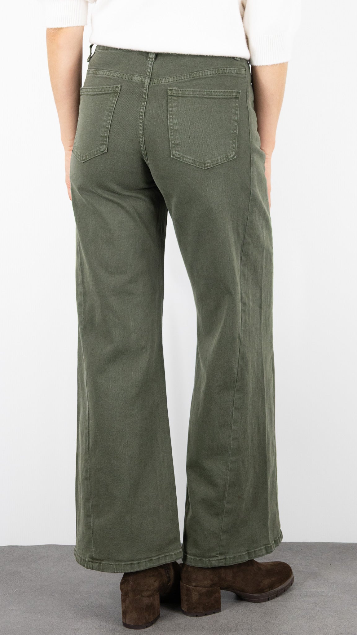 JEANS GABARDINE POUR FEMME STUDIO PARISIEN 9240#COLOR_KAKI