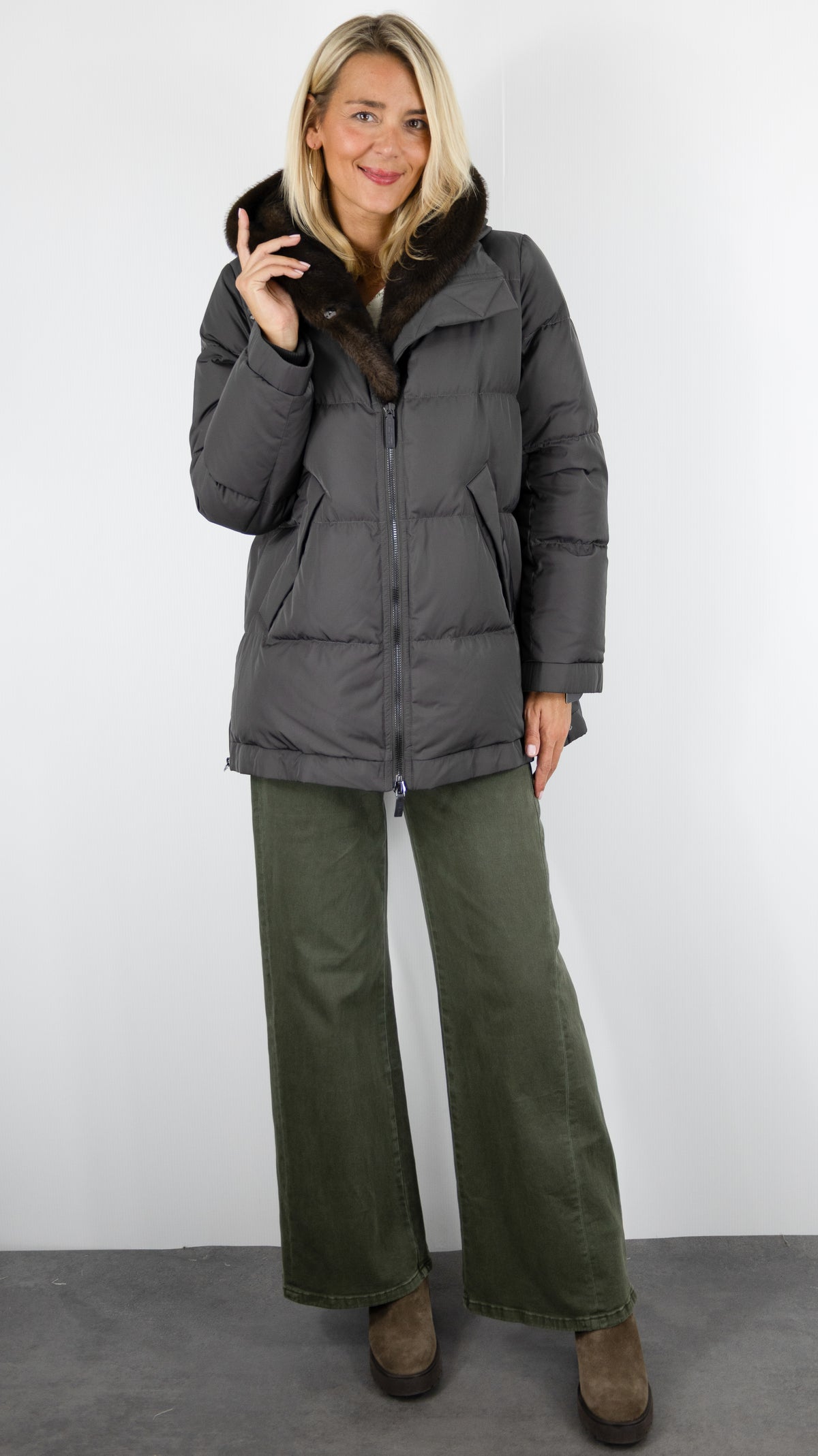DOUDOUNE LOU ANDREA YZ204050-2#COLOR_GREY/GRIS TAUPE