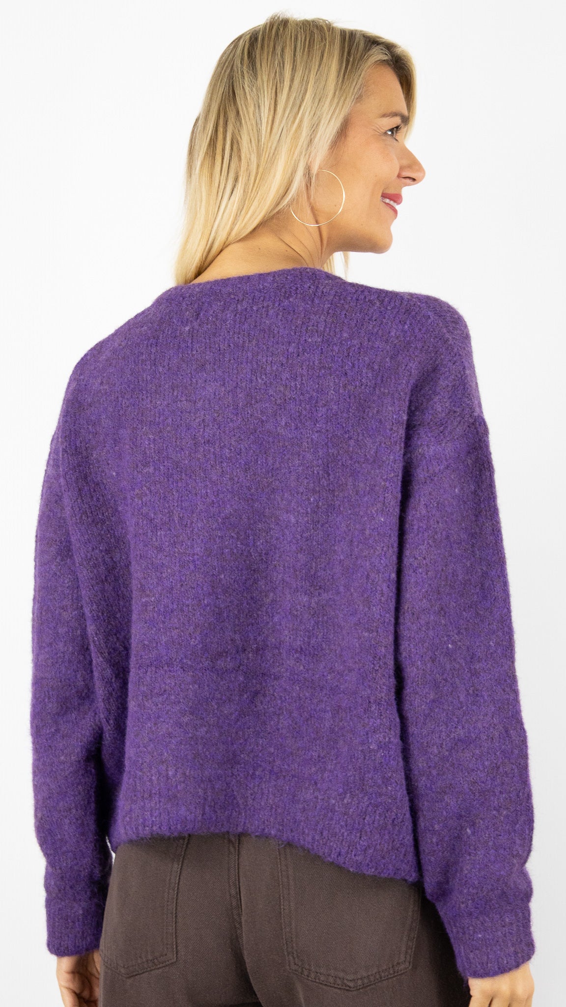 CARDIGAN CHINÉ 997 LILI ET LALA#color_AUBERGINE