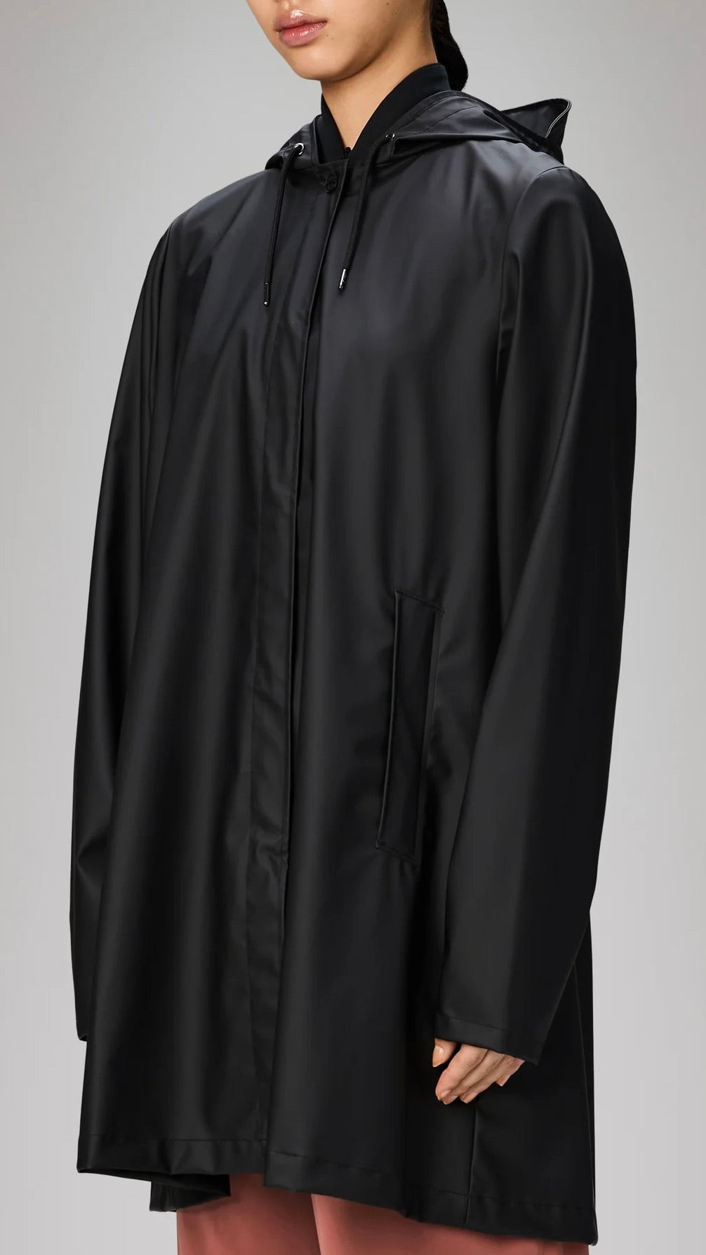 PARKA EVASEE A CAPUCHE RAINS A LINE W JACKET 18050#COLOR_01/NOIR MAT
