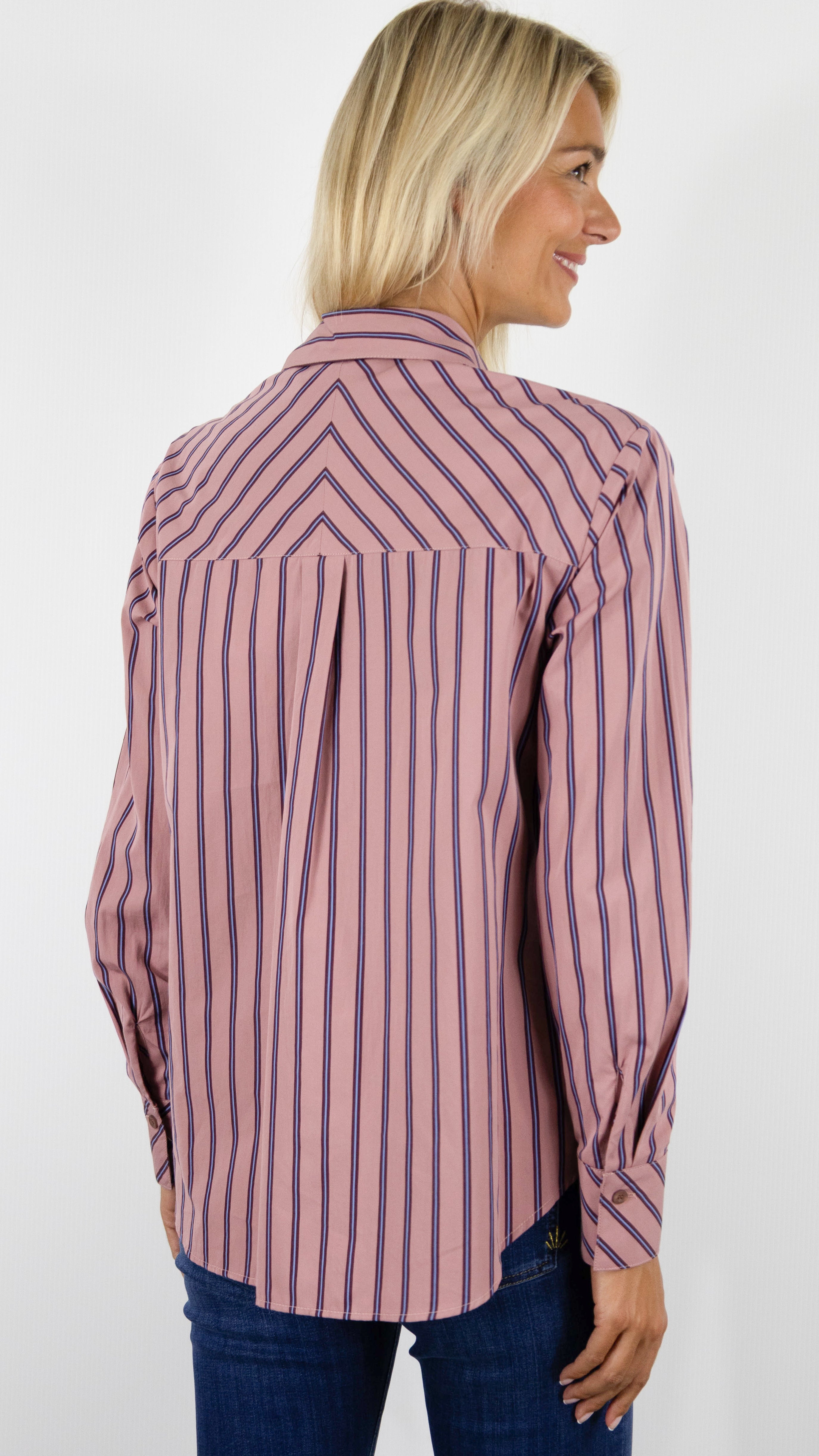 CHEMISE RAYEE DROITE EN COTON TONI 23-45 1440-12 CLYDE#COLOR_410/ROSE
