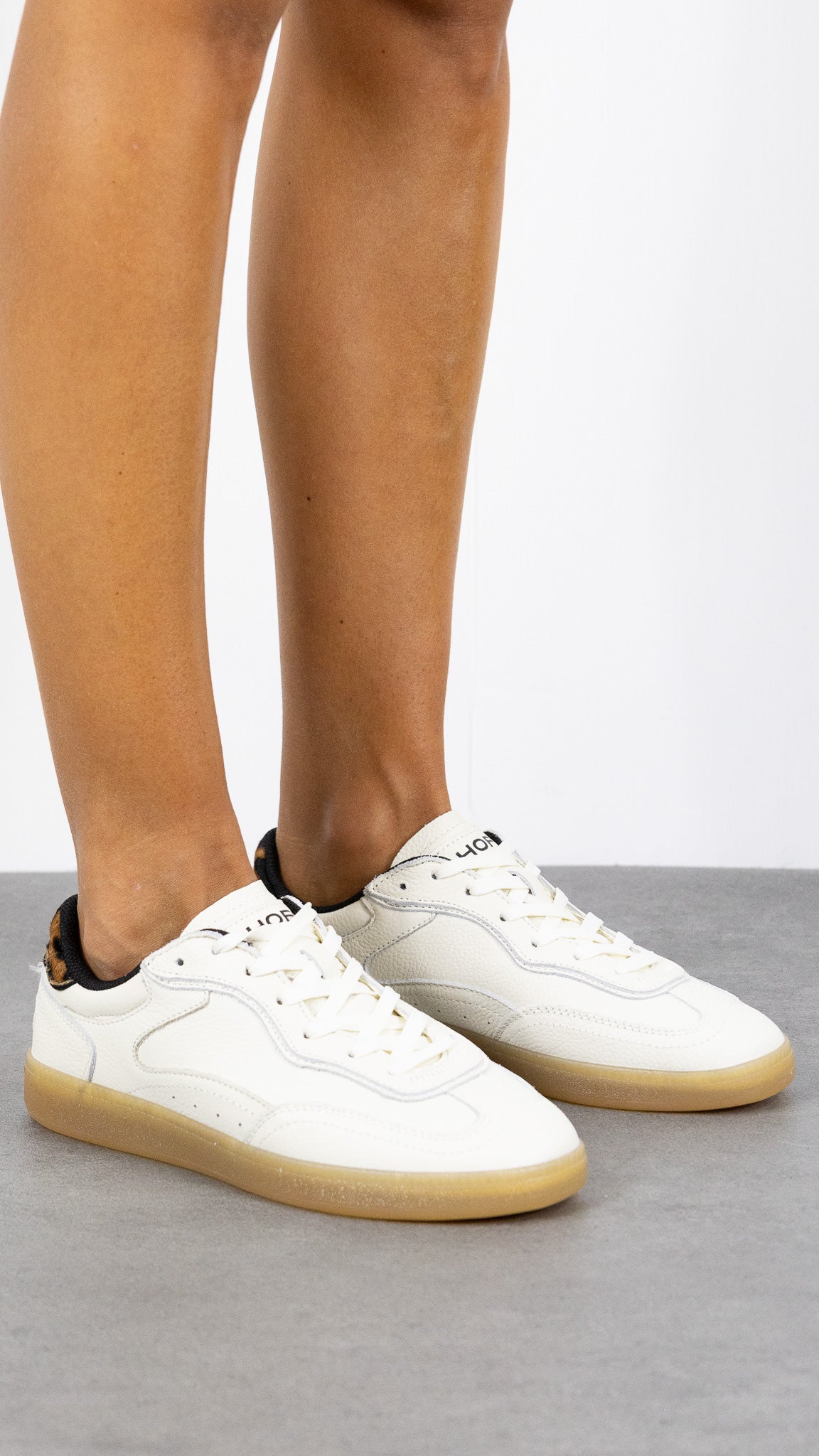 SNEAKERS PLATES BLANCHES AVEC DOS LEOPARD HOFF ALLEY OFF 