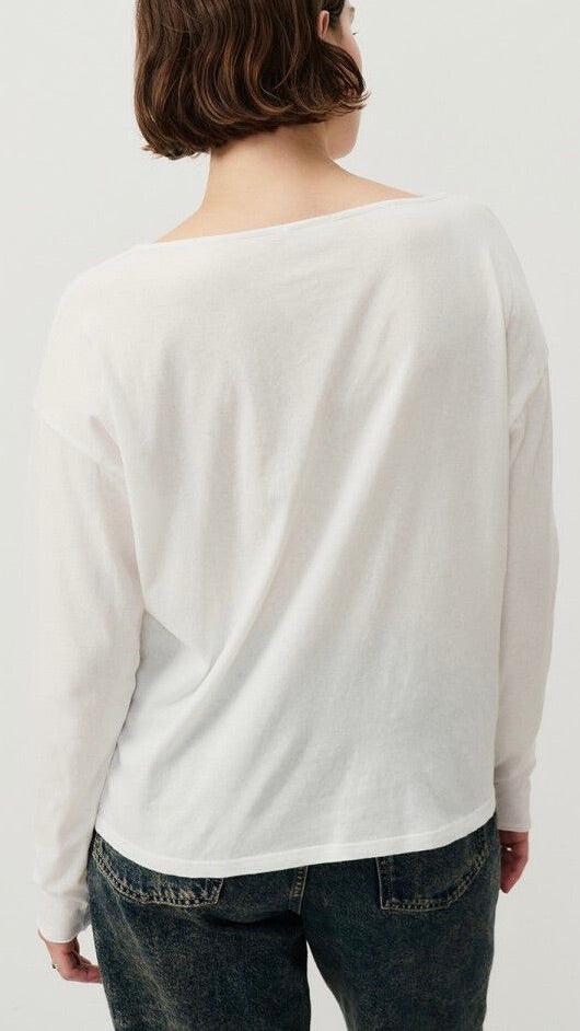 TEE-SHIRT AMPLE EN COTON AMERICAN VINTAGE AKSUN#COLOR_BLANC