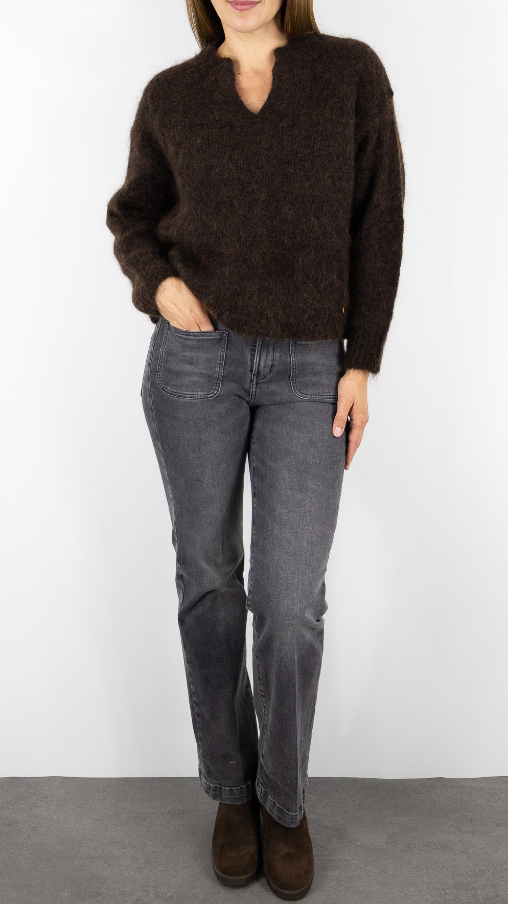 PULL COL TUNISIEN EN KID MOHAIR POUR FEMME DES PETITS HAUTS ALABAMA#COLOR_COFFEE/CHOCO