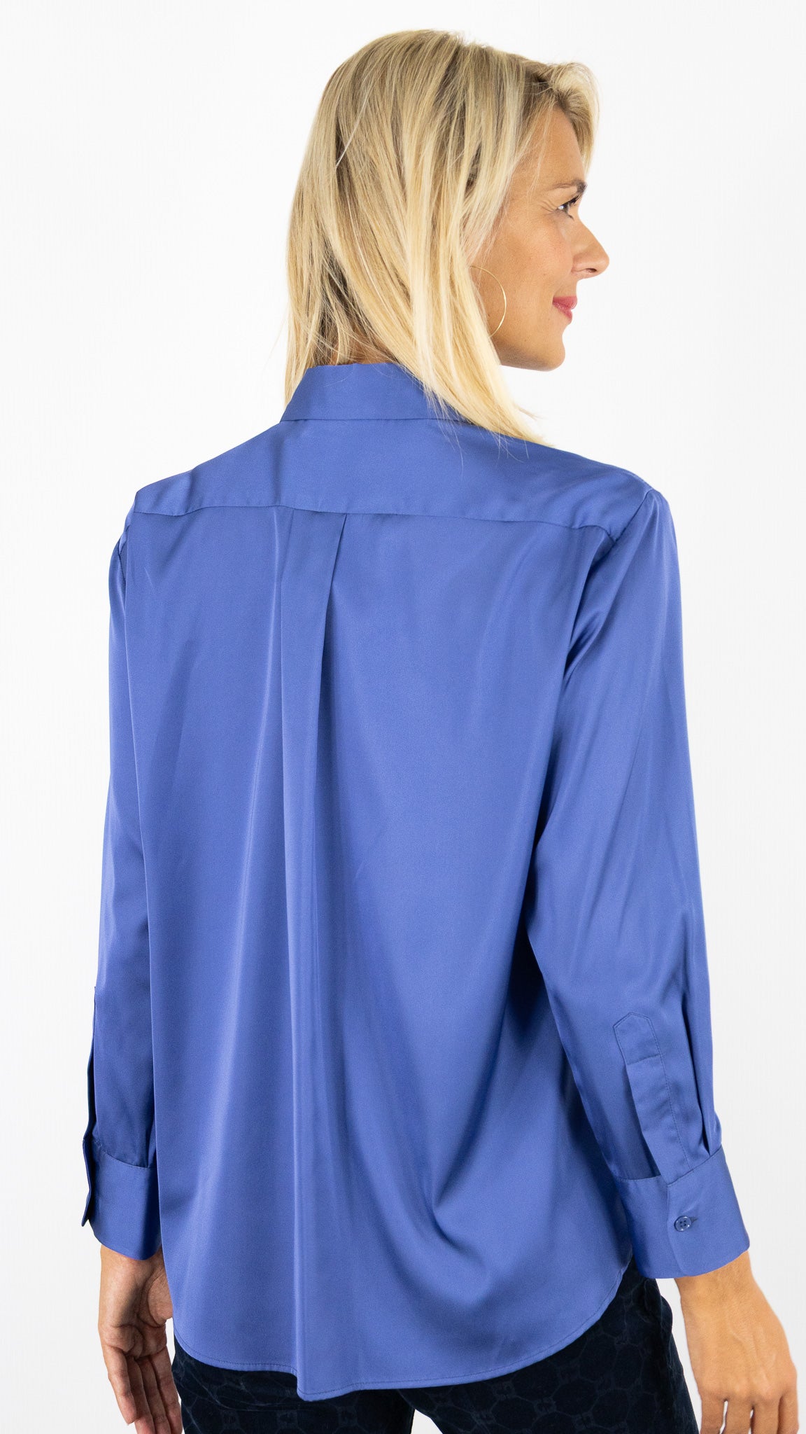 CHEMISE EN SOIE BLEU OCEAN GERARD DAREL DCC16 C128