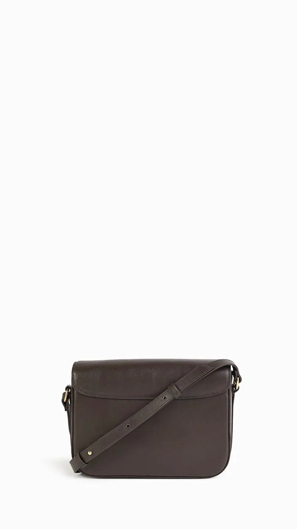SAC A BANDOULIERE EN CUIR EBENE MARRON NAT & NIN ALICE MEDIUM