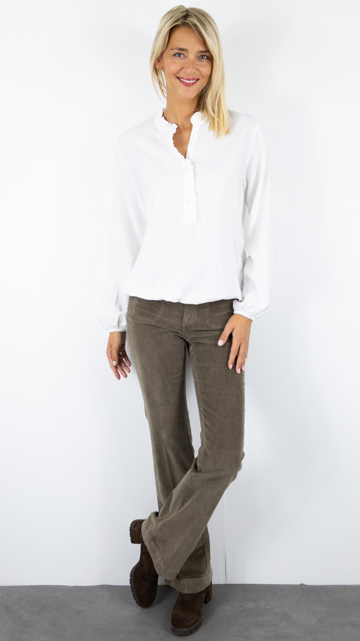BLOUSE VOLANTEE CREME FEMME BIANCA ALIN 65025