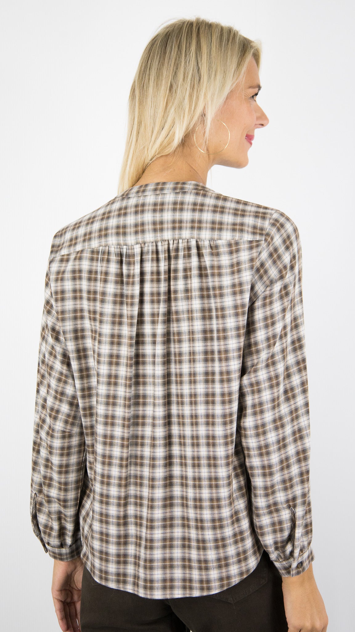 BLOUSE AMPLE A CARREAUX BEIGE GERARD DAREL ALINE