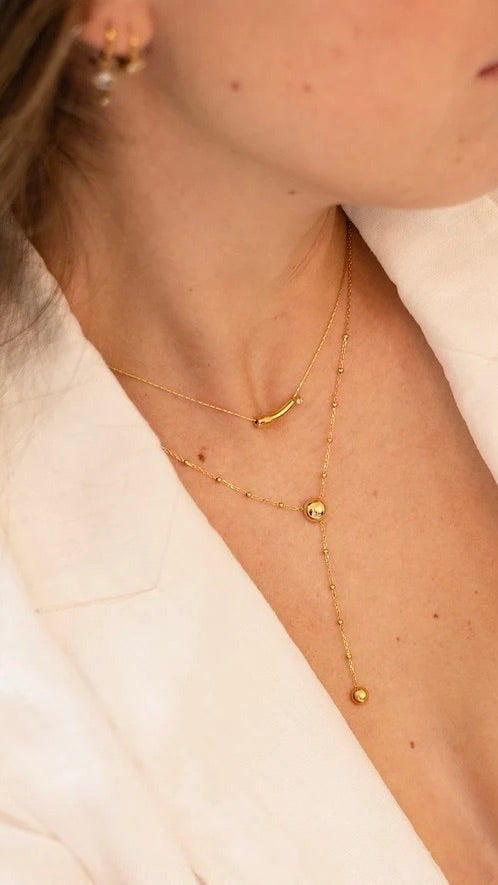 COLLIER LONG DORE POUR FEMME AMBER ZAG