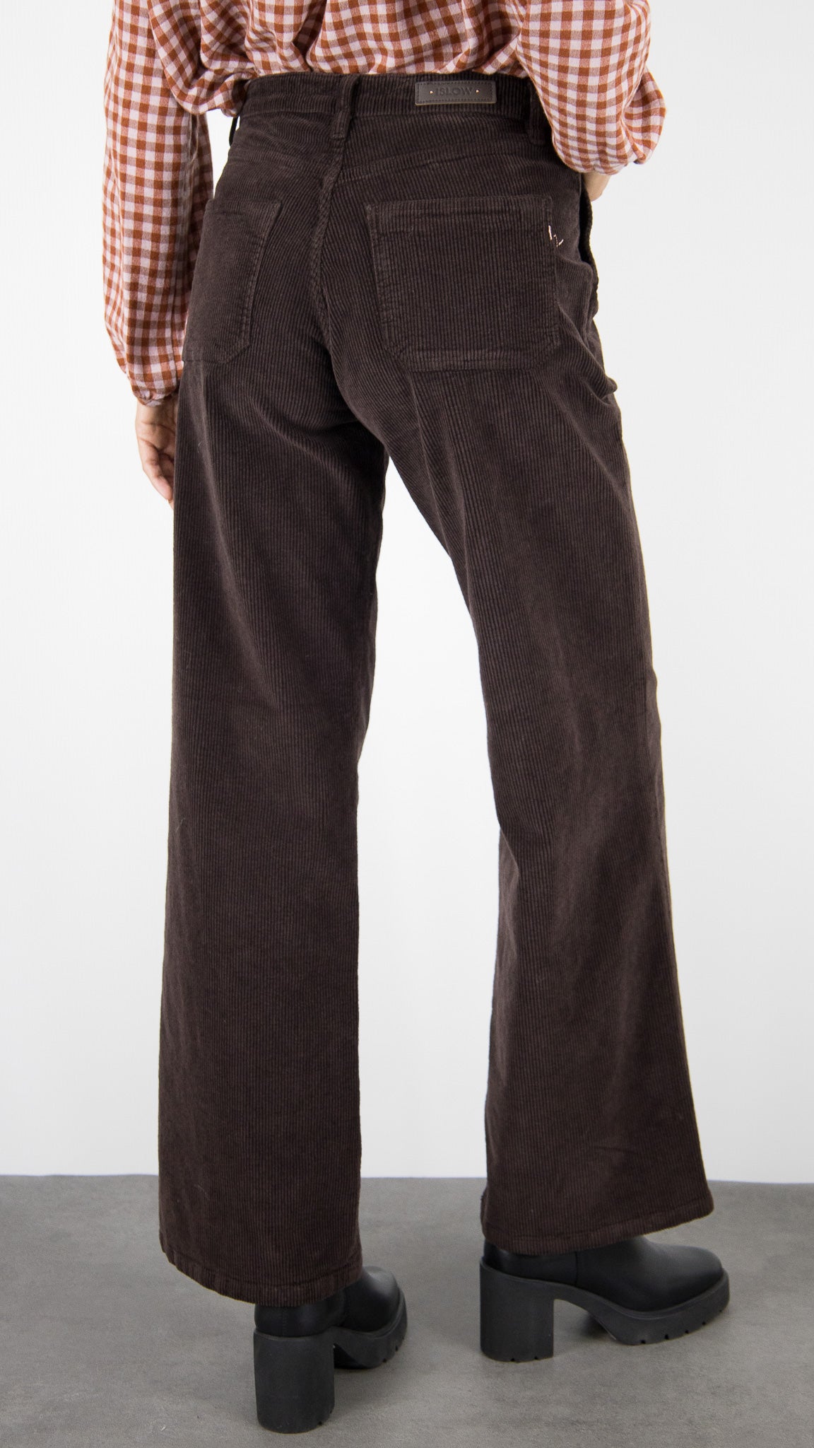 PANTALON LARGE EN VELOUR ISLOW ANDREA ORIGINAL CORD POUR FEMME#COLOR_BRUN/CHOCO