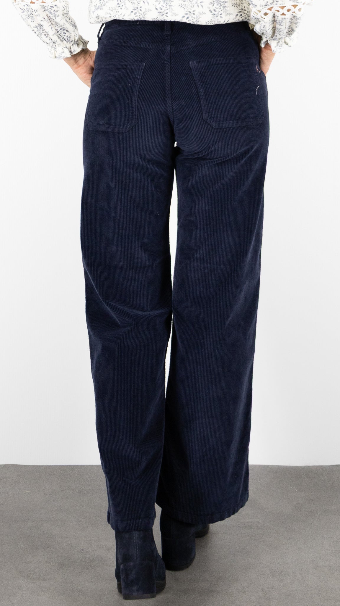 PANTALON LARGE EN VELOUR ISLOW ANDREA ORIGINAL CORD POUR FEMME#COLOR_NAVY/MARINE