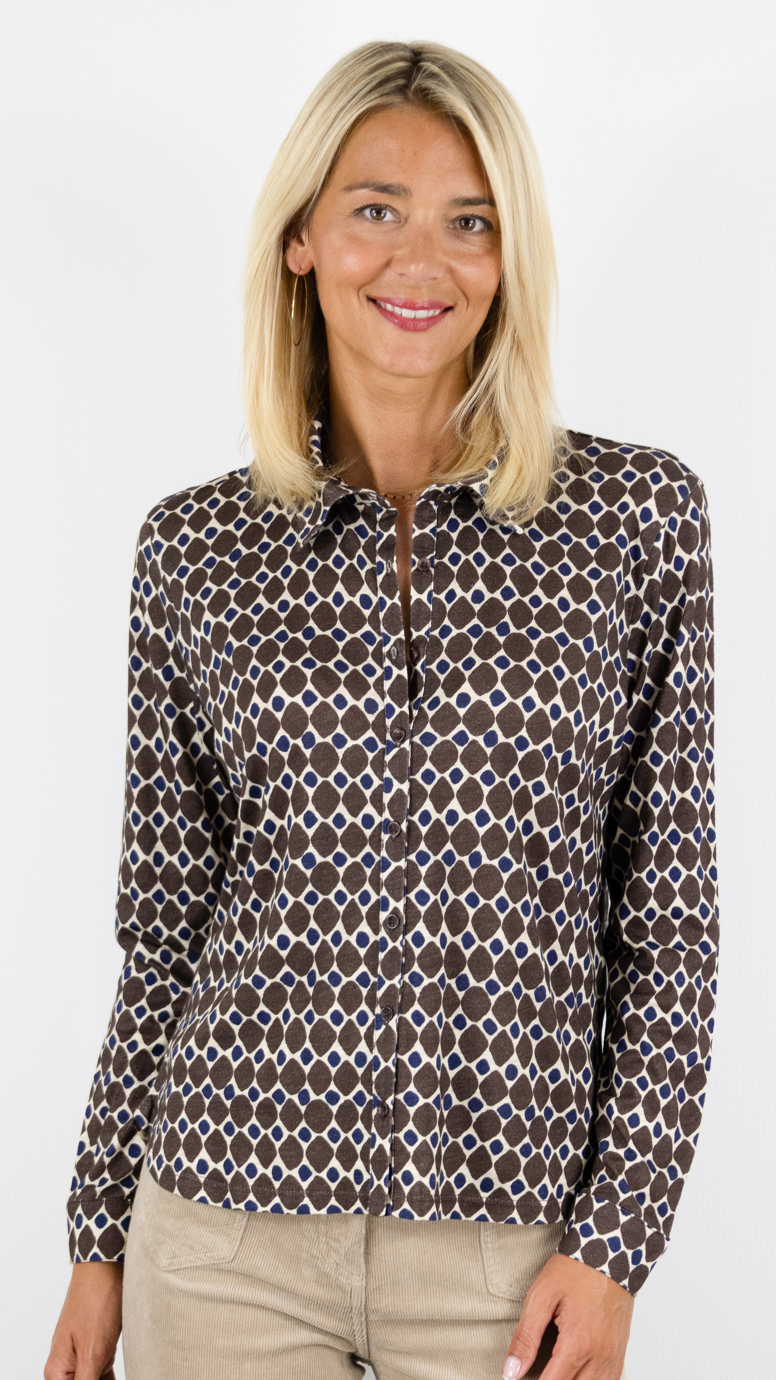 CHEMISE IMPRIMEE EN COTON TAUPE GERARD DAREL BABS