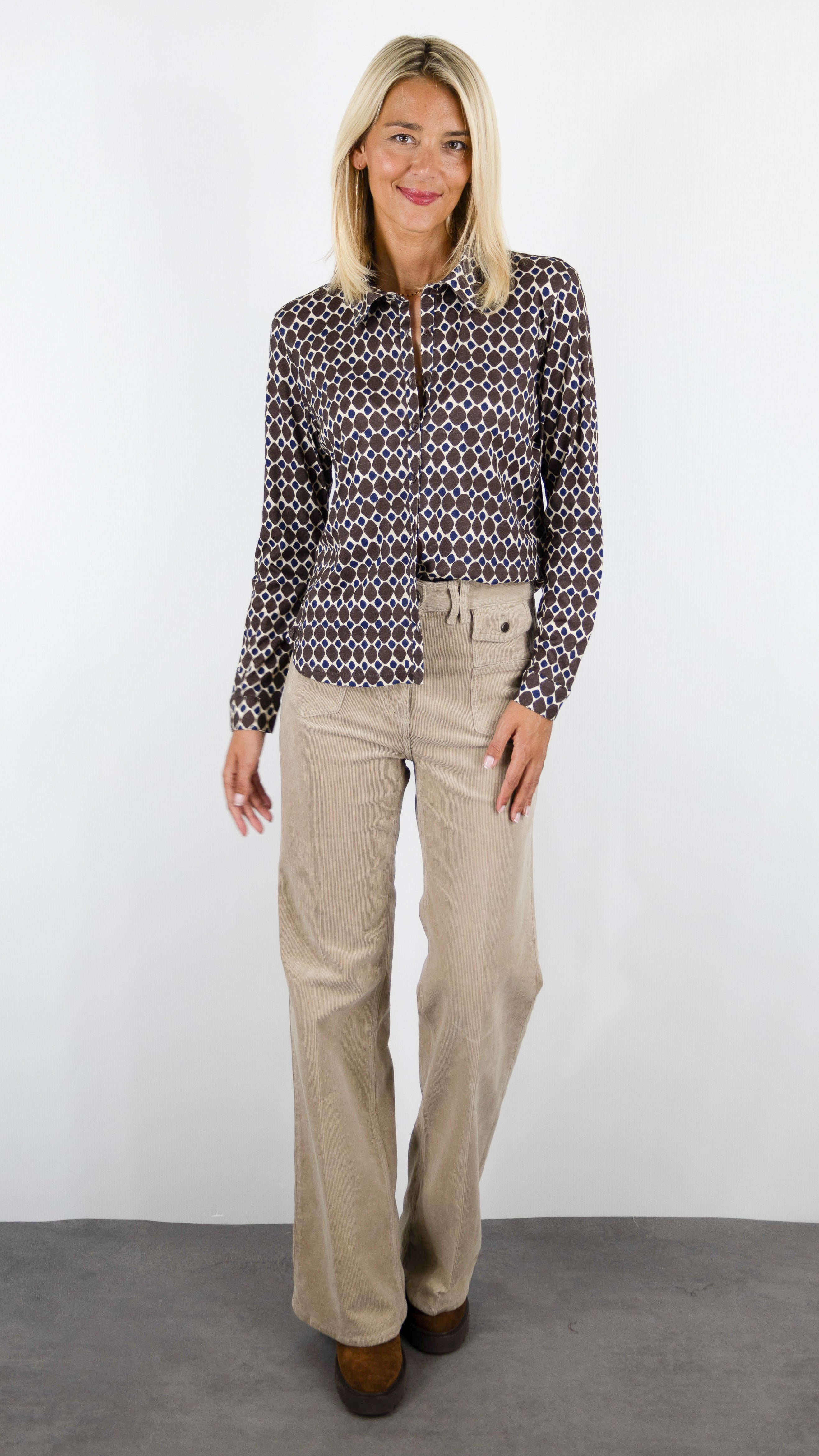 CHEMISE IMPRIMEE EN COTON TAUPE GERARD DAREL BABS
