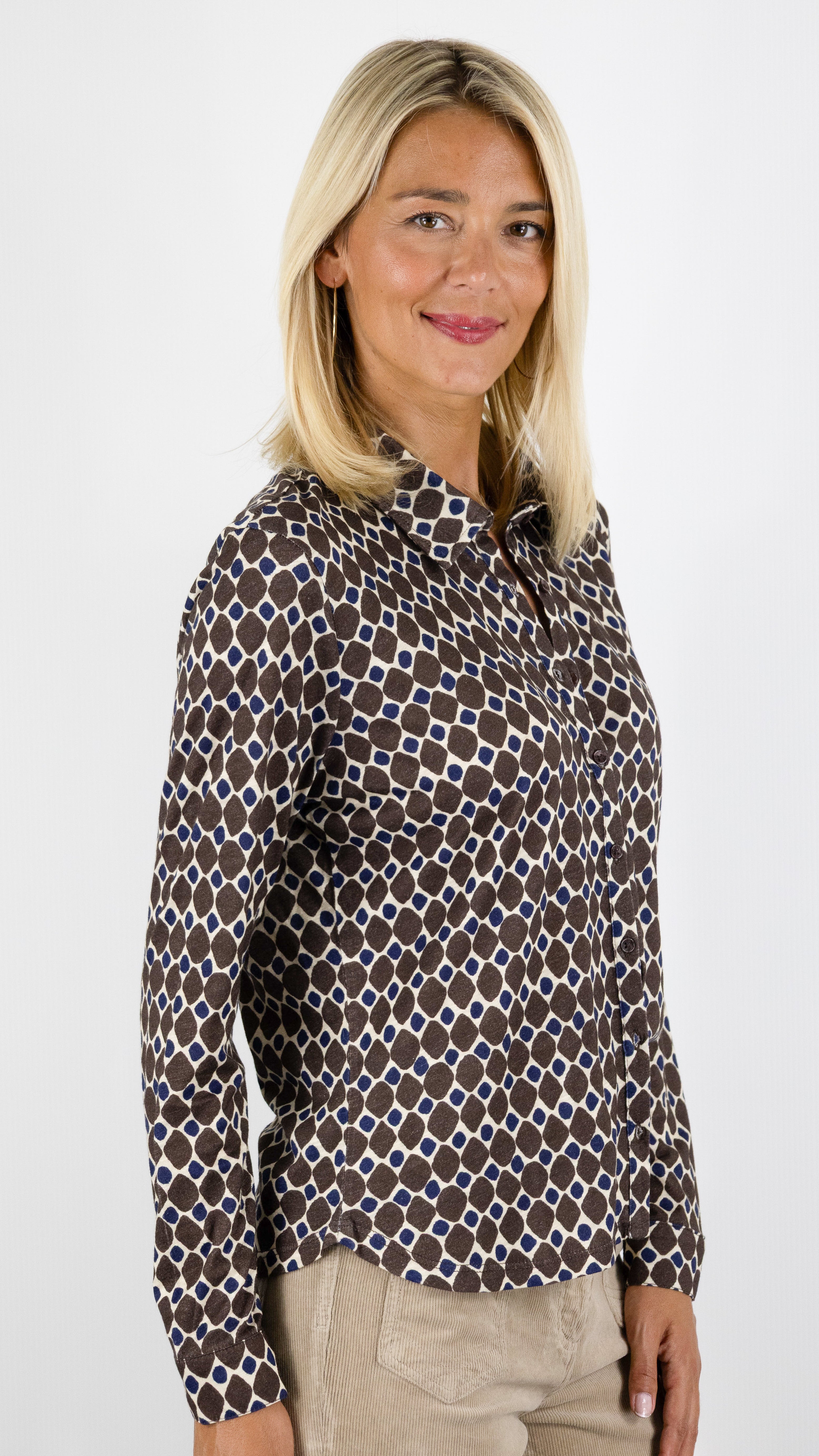 CHEMISE IMPRIMEE EN COTON TAUPE GERARD DAREL BABS