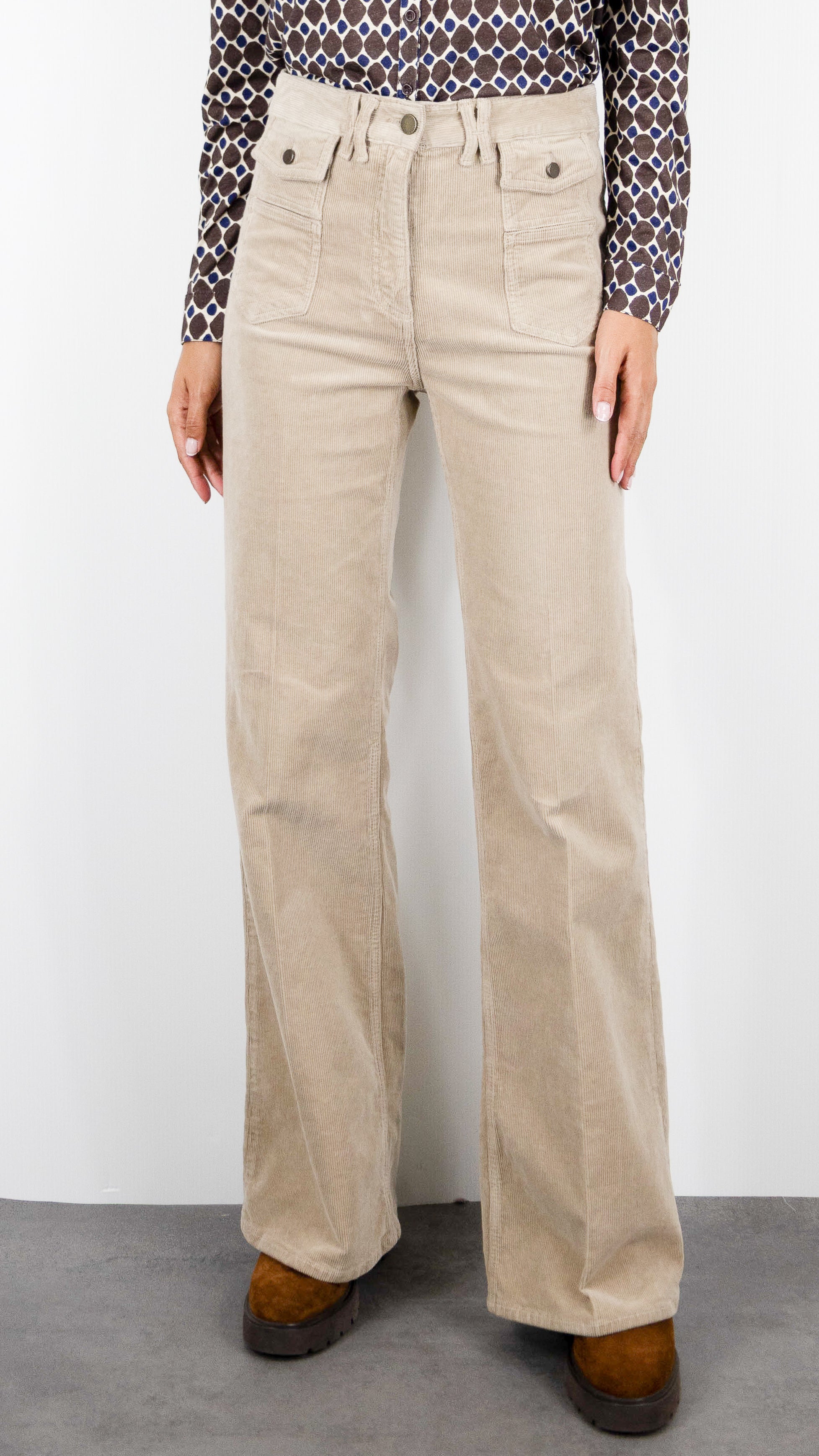 JEANS EVASE EN VELOURS BEIGE POUR FEMME GERARD DAREL ANNA