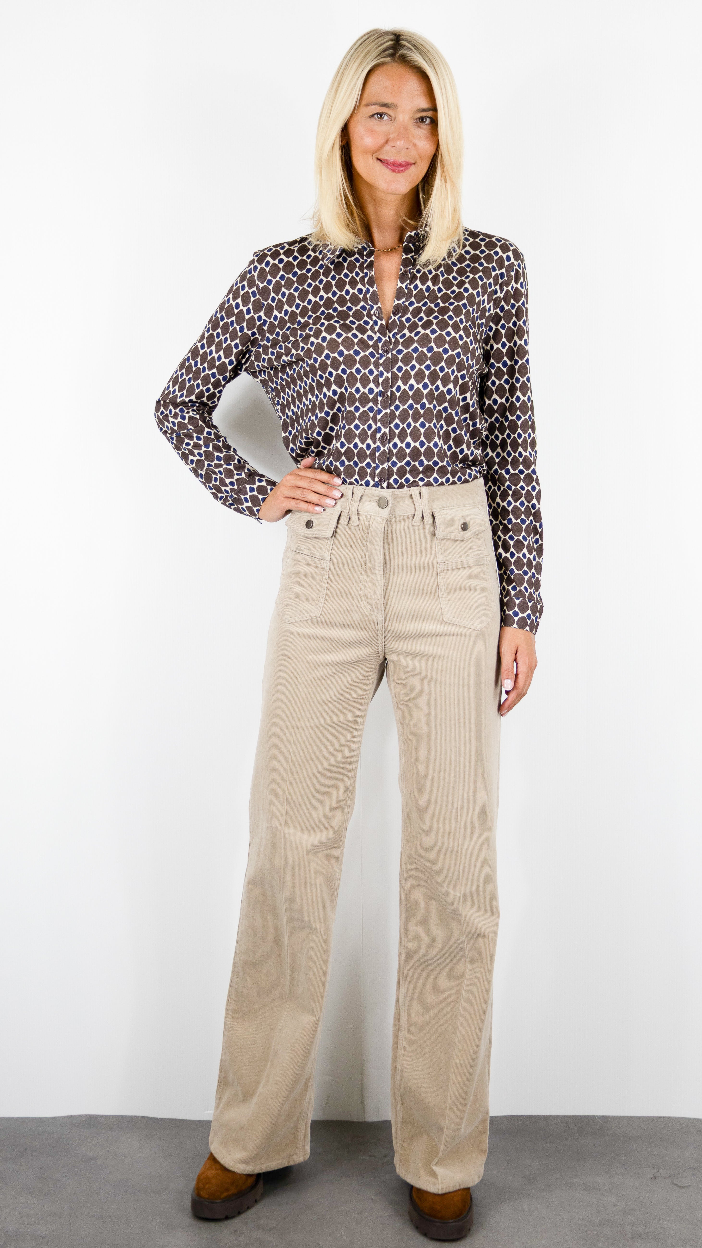JEANS EVASE EN VELOURS BEIGE POUR FEMME GERARD DAREL ANNA