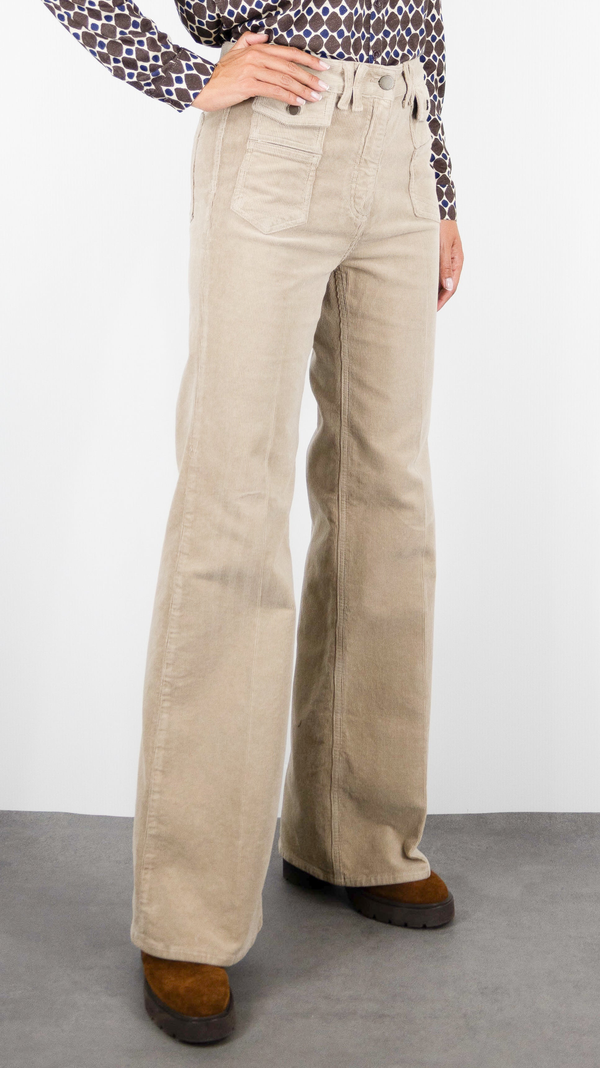 JEANS EVASE EN VELOURS BEIGE POUR FEMME GERARD DAREL ANNA