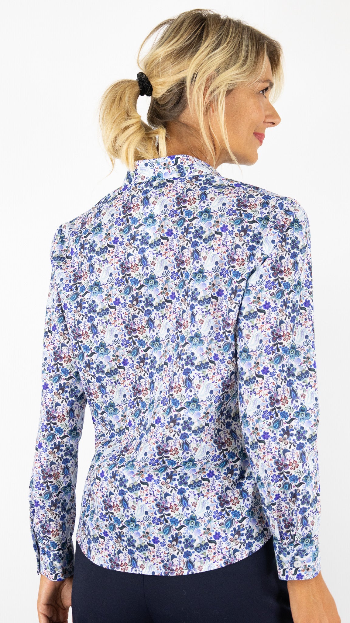 CHEMISE IMPRIME FLEURI BLEU POUR FEMME SOMMERMANN 2815/11 ANNI