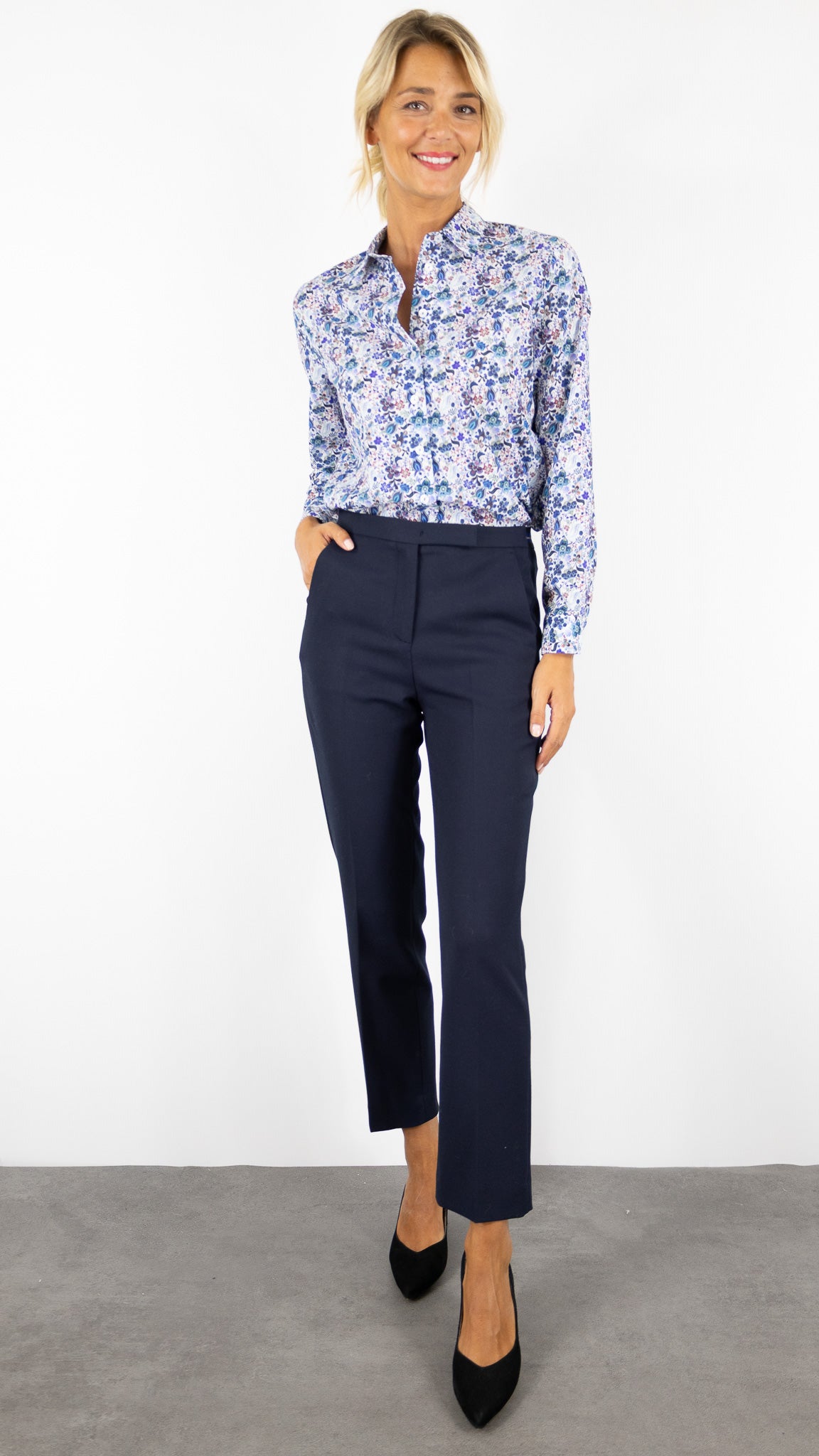 CHEMISE IMPRIME FLEURI BLEU POUR FEMME SOMMERMANN 2815/11 ANNI