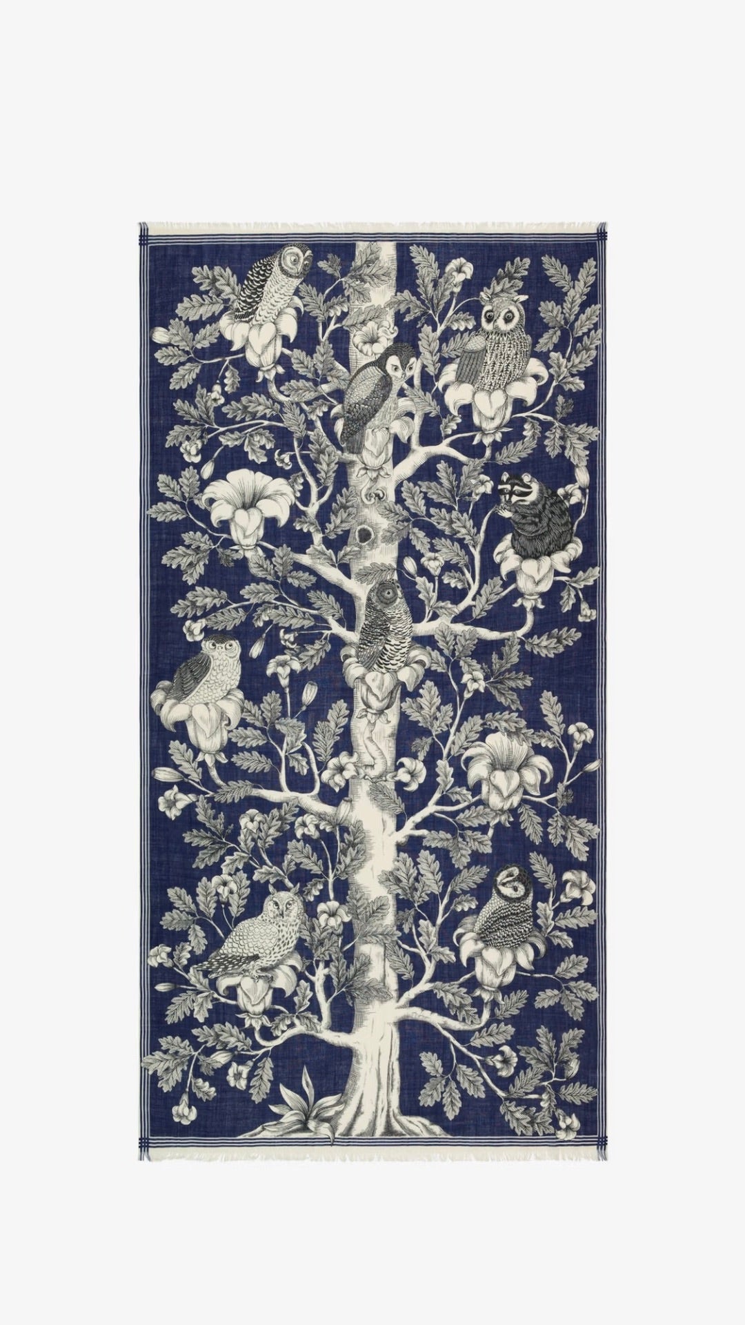 FOULARD IMPRIME ARCHIMEDE INOUI EDITION BLEU MARINE 
