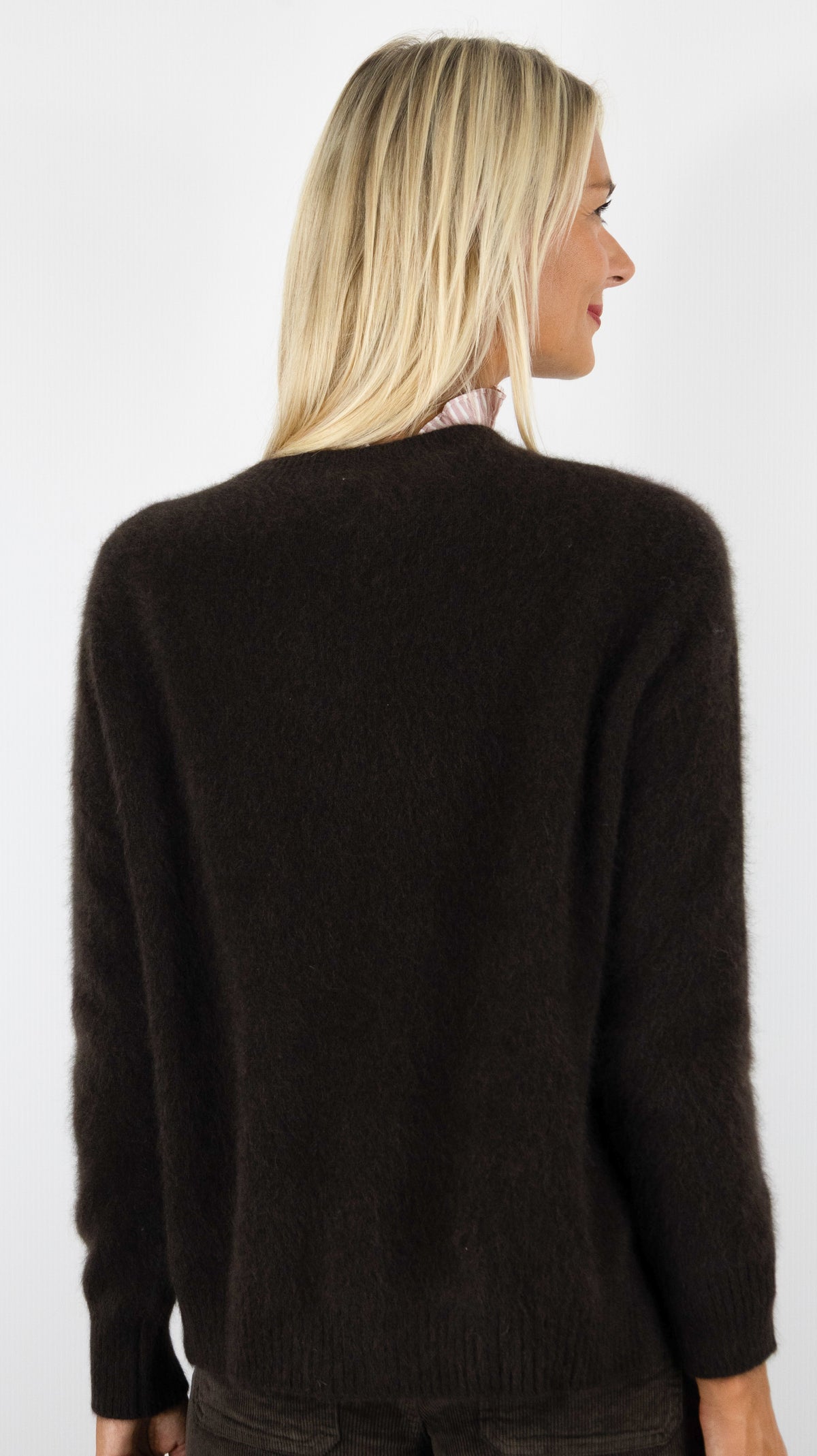 GILET V AMPLE EN RACOON POUR FEMME ESTHEME WES26A74R#COLOR_1854/AMERICANO CHOCO