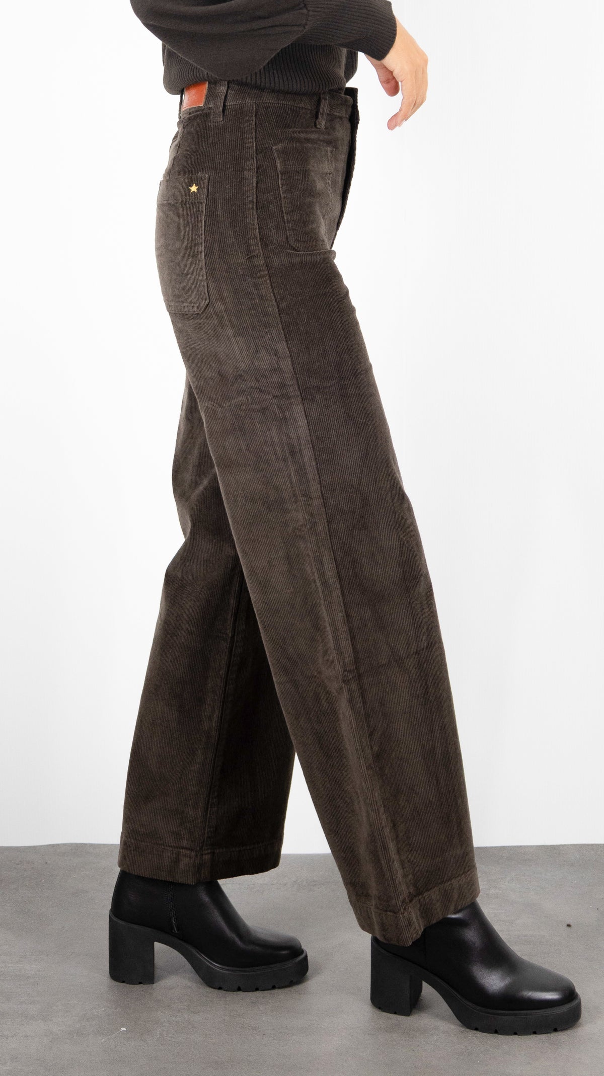 PANTALON LARGE EN VELOURS COTELE POUR FEMME LA PETITE ETOILE ATLANTY#COLOR_16/MARRON