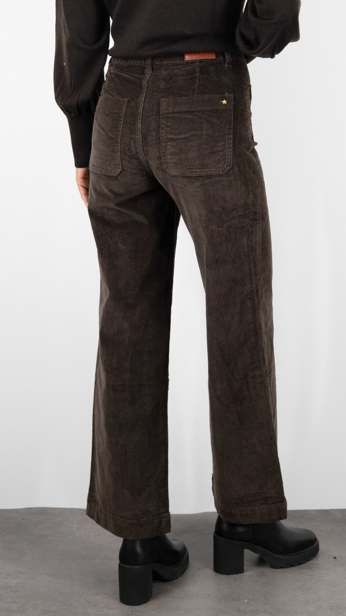 PANTALON LARGE EN VELOURS COTELE POUR FEMME LA PETITE ETOILE ATLANTY#COLOR_16/MARRON
