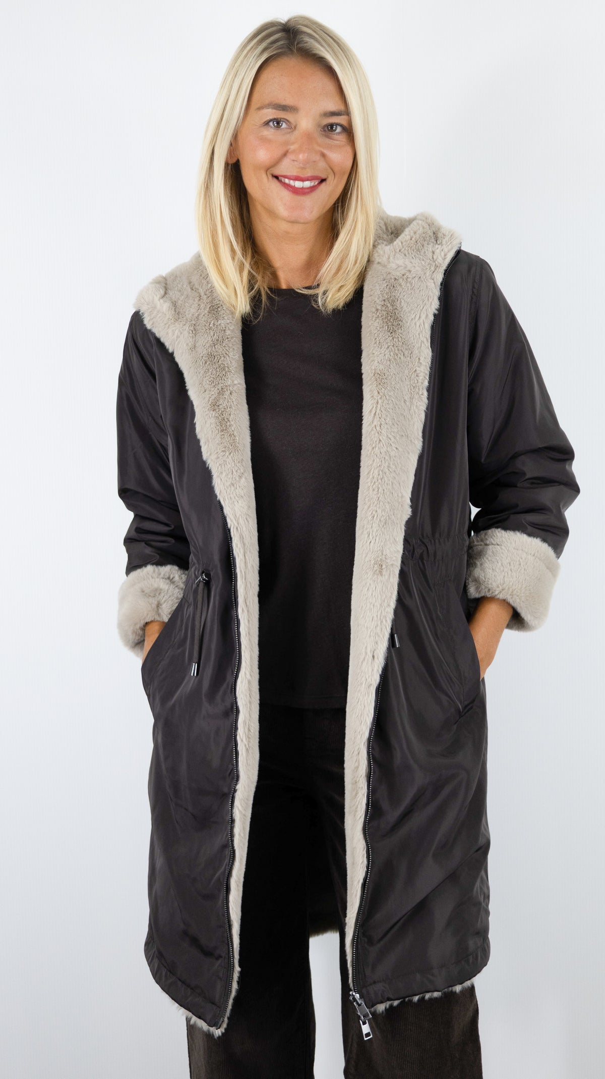 PARKA REVERSIBLE MARRON BEIGE POUR FEMME GERARD DAREL ANNY