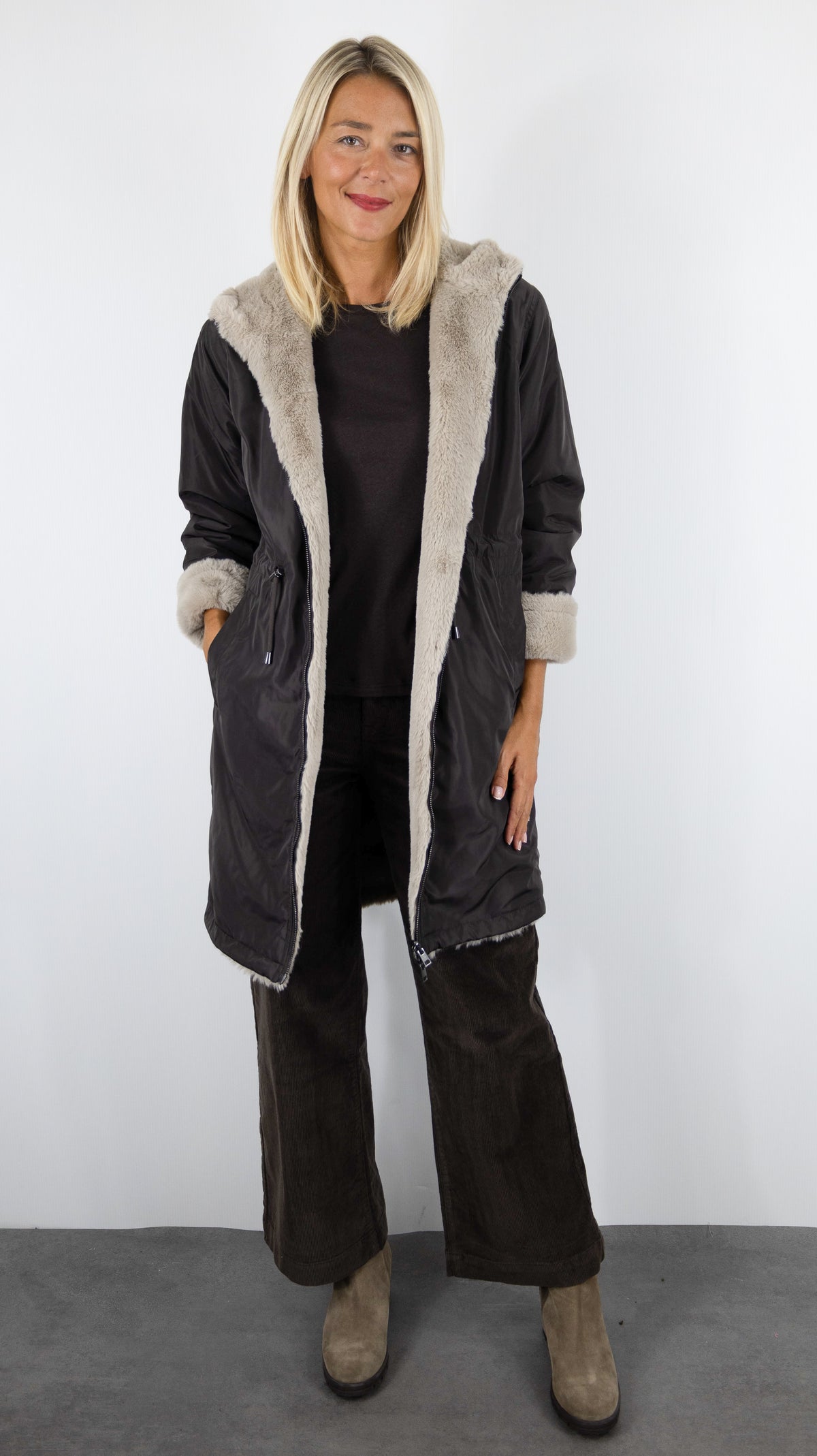 PARKA REVERSIBLE MARRON BEIGE POUR FEMME GERARD DAREL ANNY
