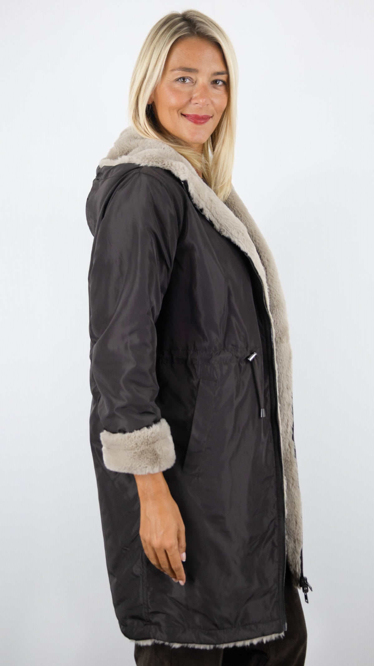 PARKA REVERSIBLE MARRON BEIGE POUR FEMME GERARD DAREL ANNY