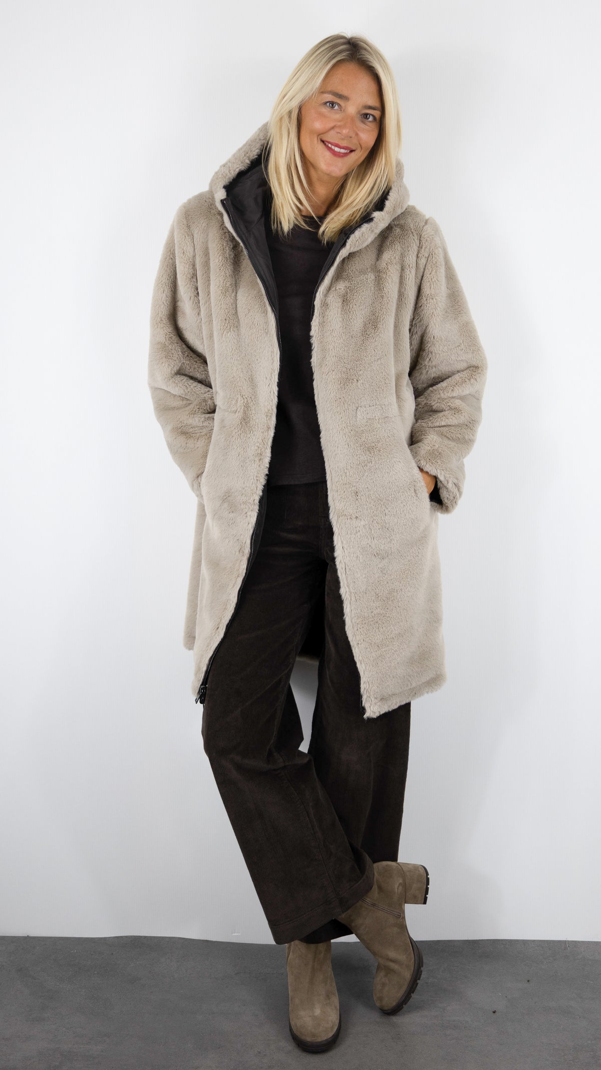 PARKA REVERSIBLE MARRON BEIGE POUR FEMME GERARD DAREL ANNY