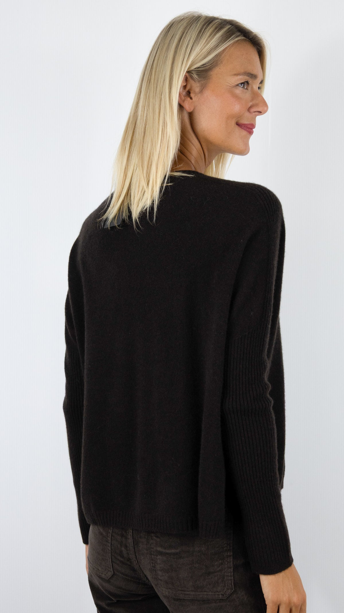 PULL COL V AMPLE EN CACHEMIRE ESTHEME HJQ269C#COLOR_55209/AMERICANO CHOCO