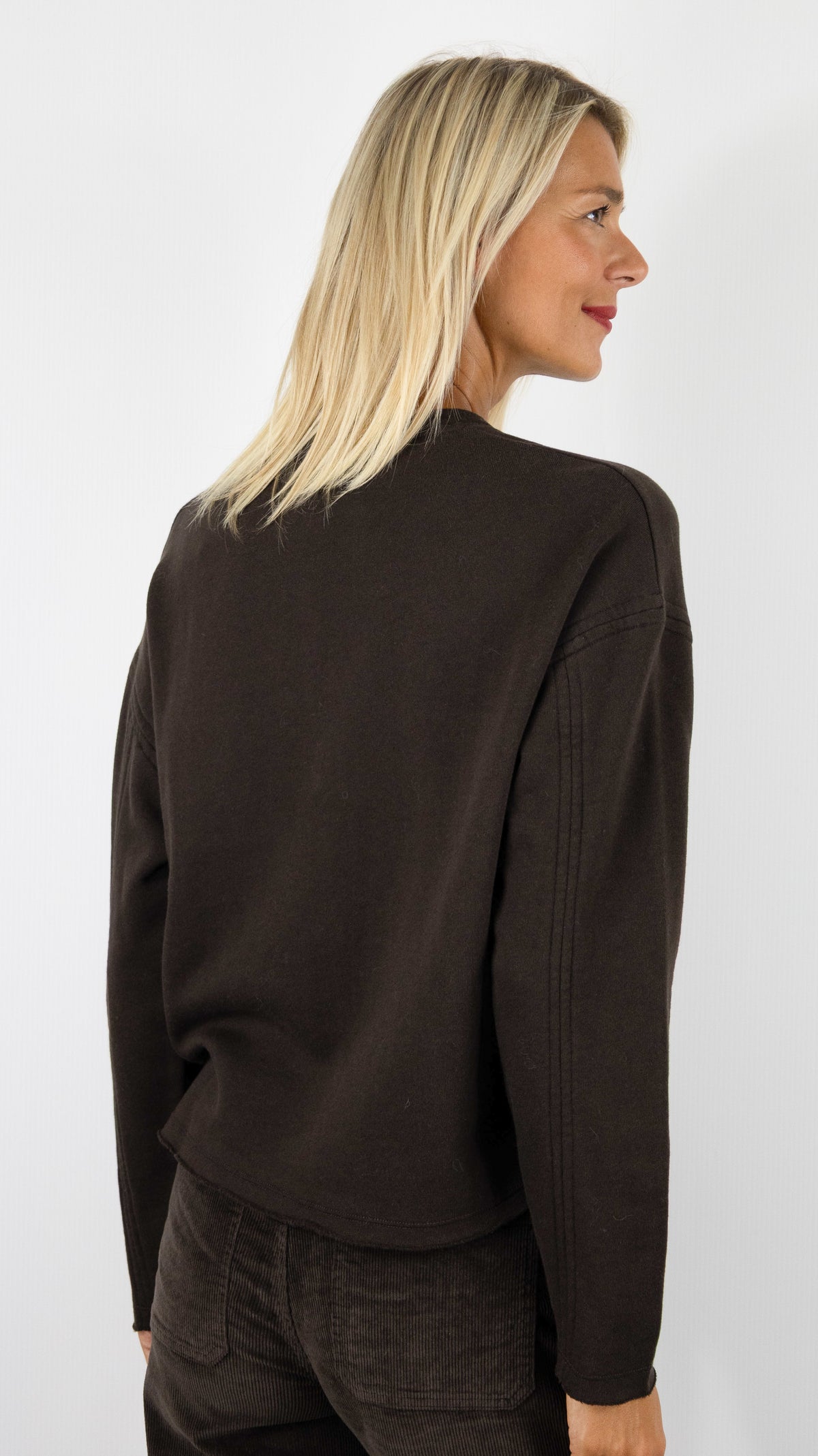 SWEAT COL TUNISIEN EN COTON POUR FEMME HARTFORD TULKOU#COLOR_04/CHOCO